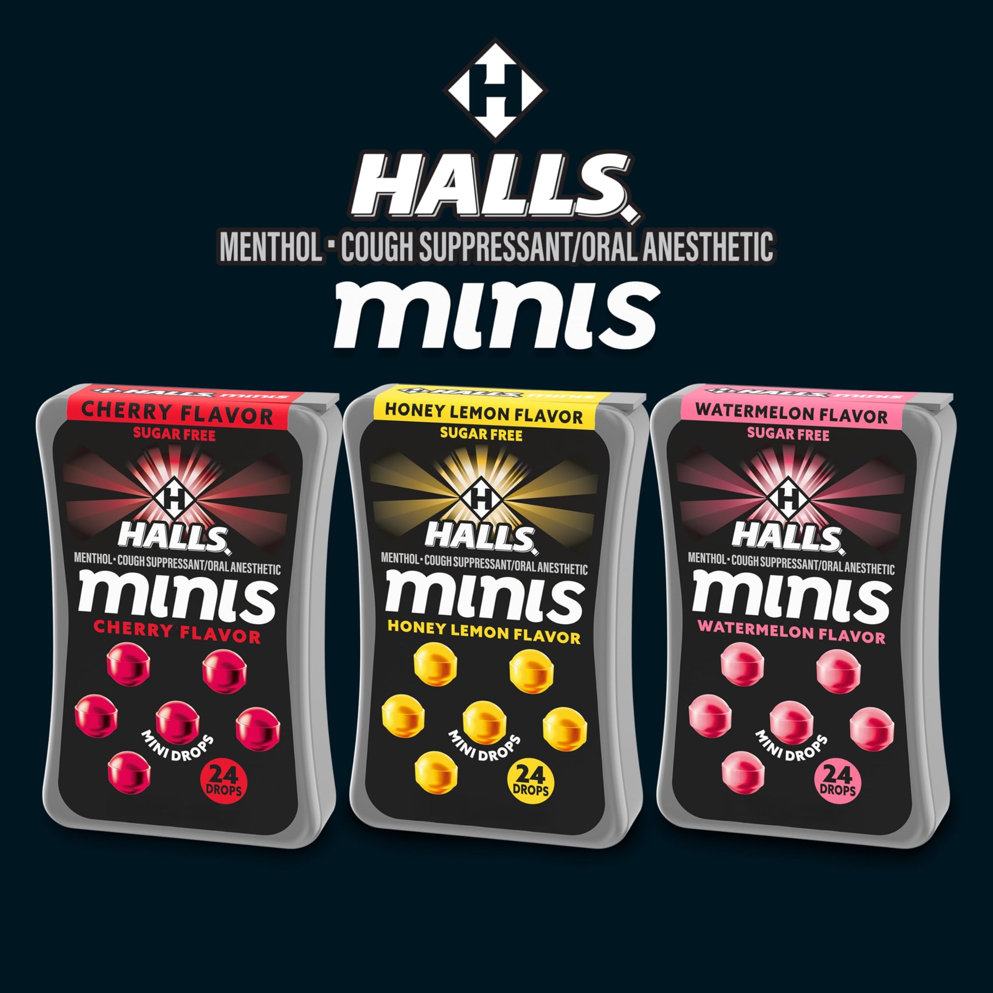 Halls Minis Honey Lemon Flavor Sugar Free Cough Drops, 48 Drops HALLS buy australia supplements