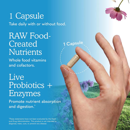 Garden of Life Vitamin Code RAW ONE for Men Once Daily Whole Food Multivitamin with Probiotics for Heart Health and Prostate Health, Non-GMO, 75 Capsules Gsupps Australia