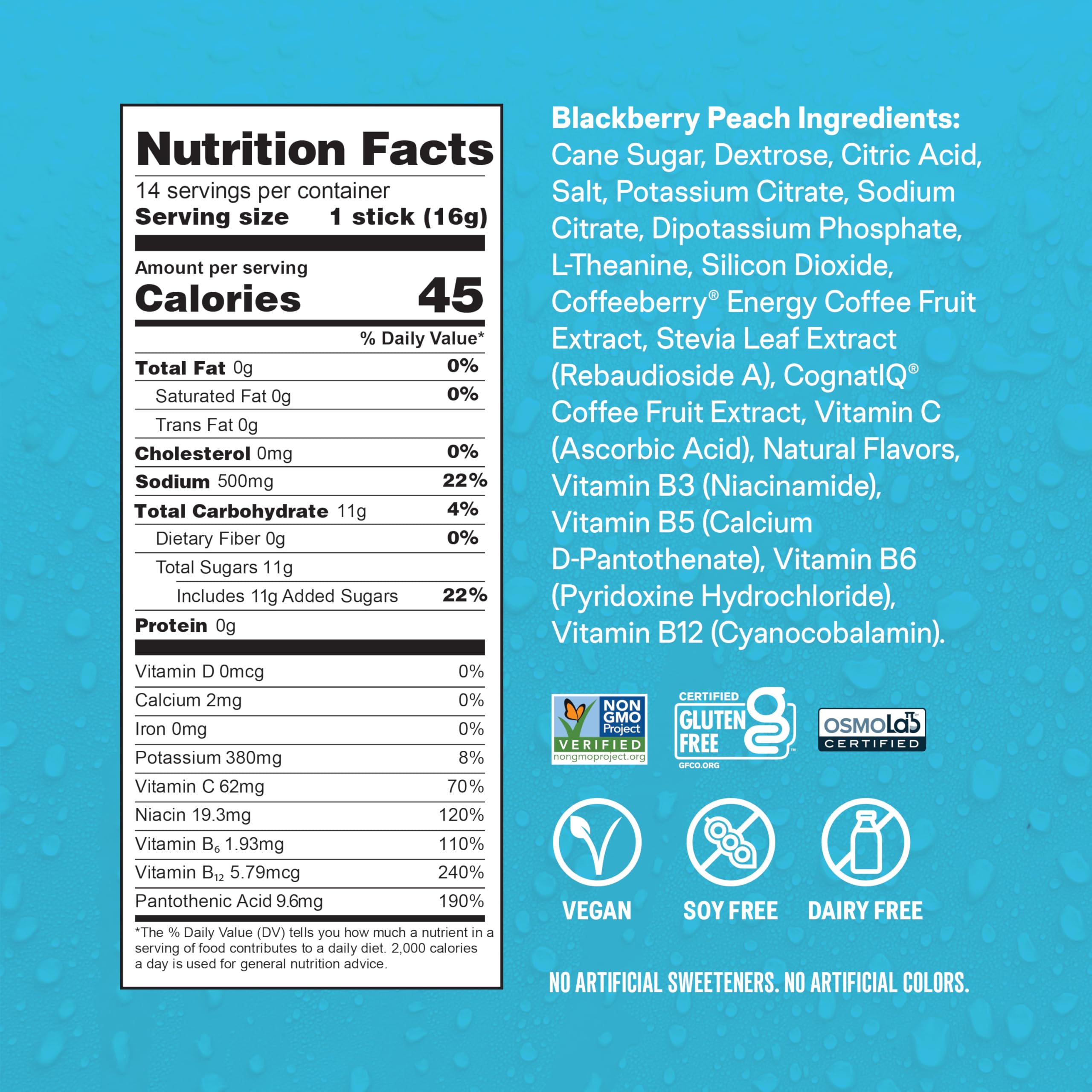 Liquid I.V.® Hydration Multiplier +Energy | Blackberry-Peach | Electrolyte Powder Drink Mix | 1 Pack (14 Servings) Liquid I.V. buy australia supplements