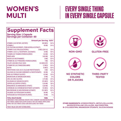 Habit Womens Multi Supplement (60 Capsules) - New Look, Supports General Health & Wellness, 23 Essential Vitamins and Minerals, Fruit extracts H' Habit