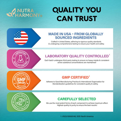 NAC Supplement | Selenium | B6 | B12 - Antioxidant, Immune Support - N Acetyl Cysteine 600 mg per Capsule, 1200 mg per Serving - Made in USA - Non-GMO, Gluten-Free NUTRAHARMONY