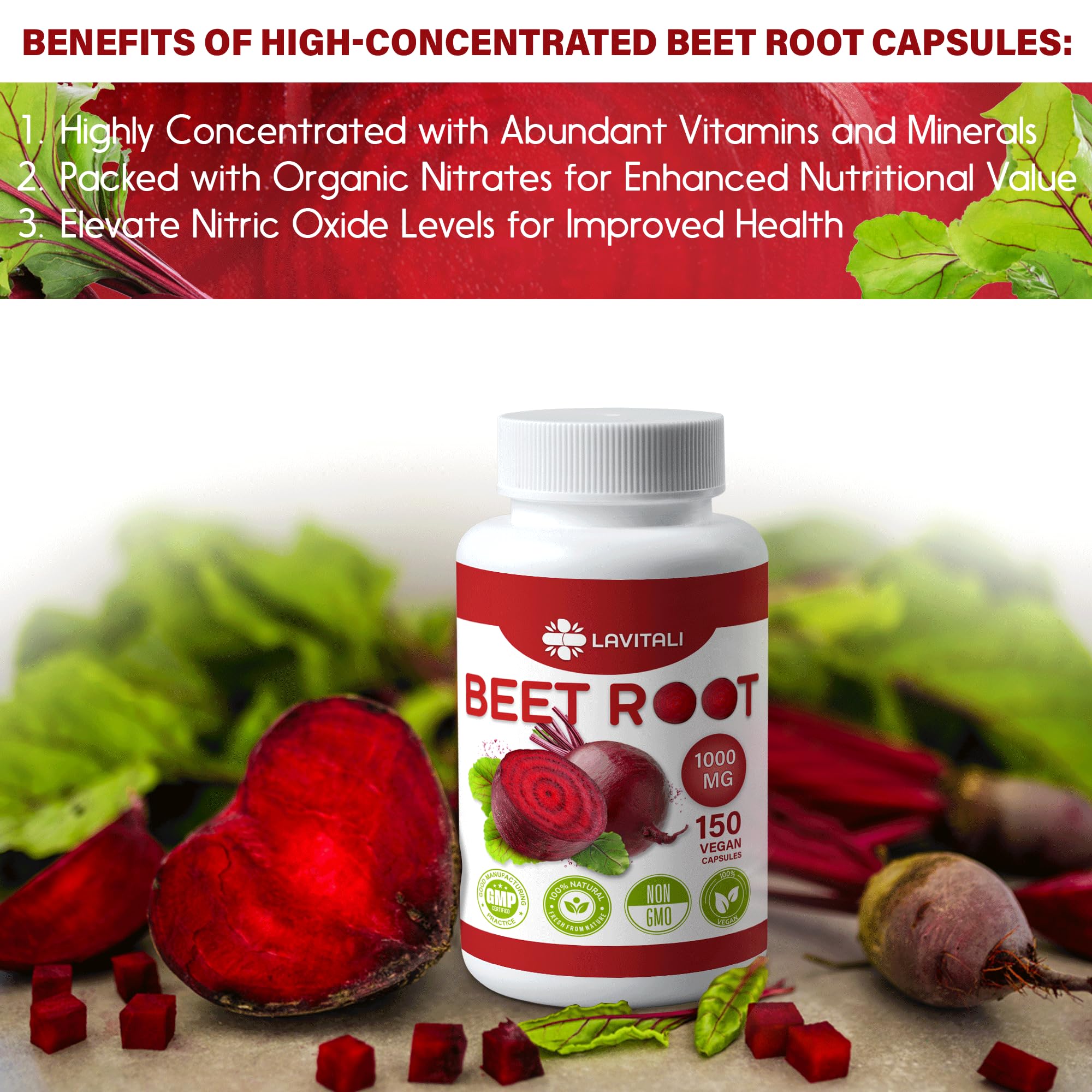 LaVitali 275 Beet Root Extract Capsules, 1000mg per Serving, High Concentrated Herbal LaVitali buy australia supplements
