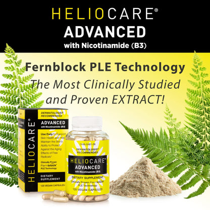 Heliocare Advanced Niacin B3 Supplement: Fernblock PLE Extract 240mg Per Serving - Supports Skin Cell Health W/Antioxidant Heliocare