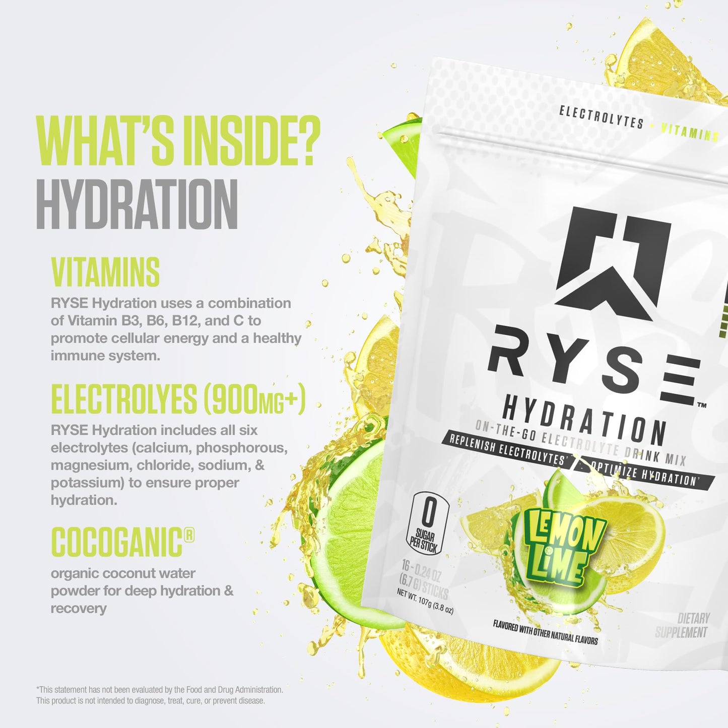 RYSE Hydration Electrolyte Powder Drink Mix Packets - Kool-Aid Grape - Sugar-Free Full Spectrum Electrolytes with Essential Vitamins, Taurine and Choline for Rehydration - 16 Serving Sticks