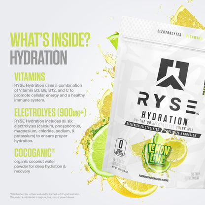 RYSE Hydration Electrolyte Powder Drink Mix Packets - Kool-Aid Grape - Sugar-Free Full Spectrum Electrolytes with Essential Vitamins, Taurine and Choline for Rehydration - 16 Serving Sticks