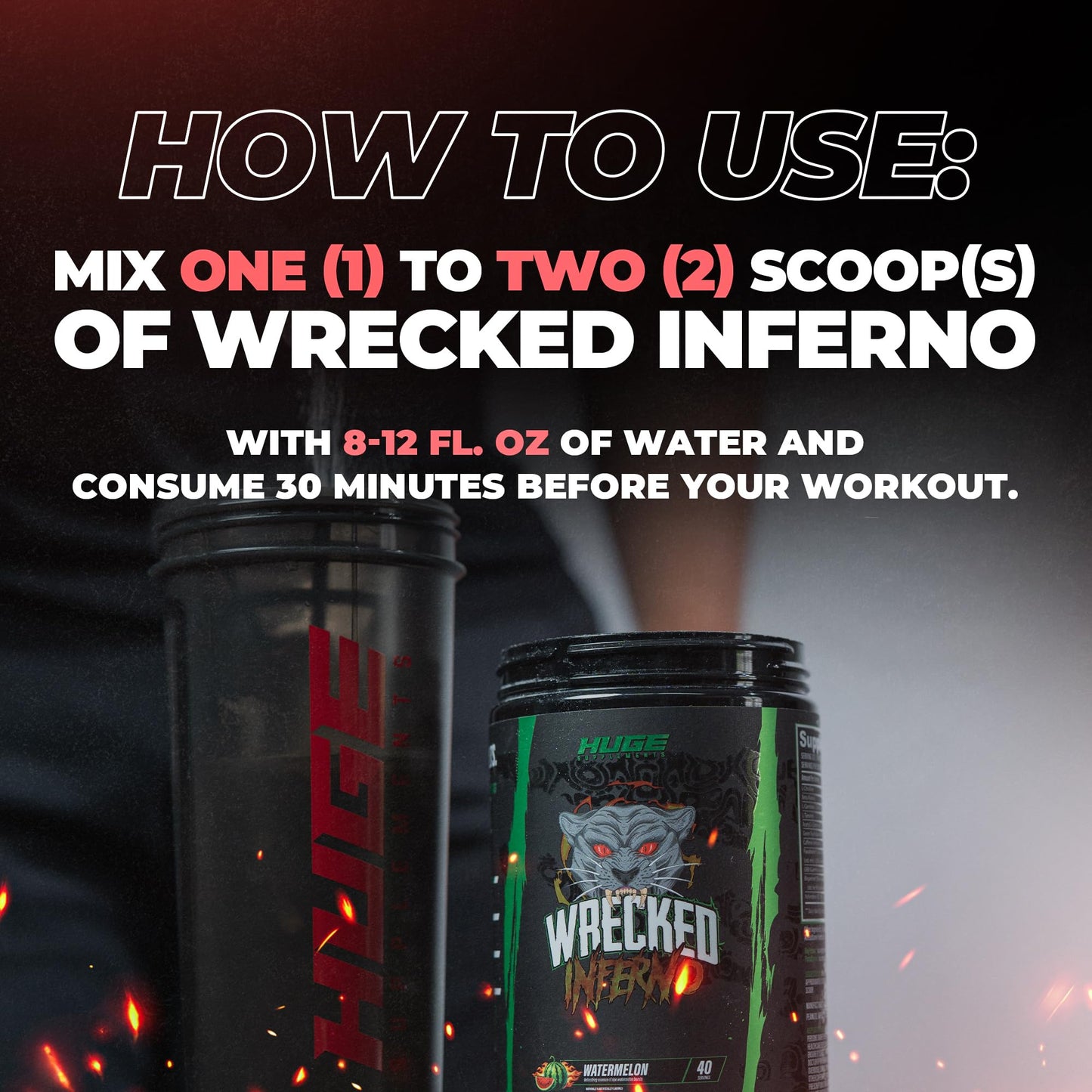 Wrecked Inferno - Thermogenic Pre Workout For Men & Women, Increase Energy, Boost Thermogenesis & Metabolism, Enhance Exercise Performance - Contains L-Citrulline, L-Carnitine, Beta-Alanine & More