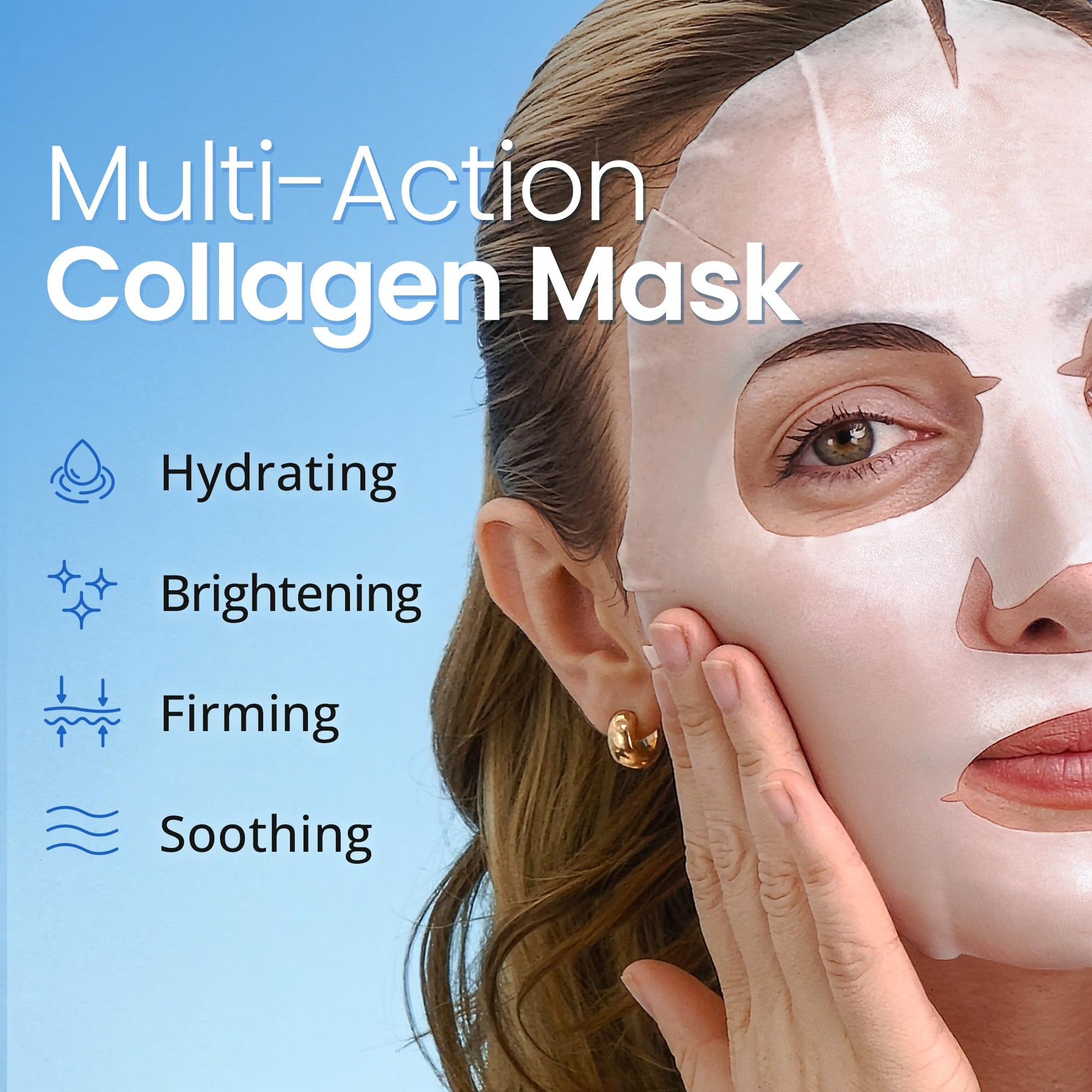 Ebanel 10 Pack Collagen Face Mask with Hyaluronic Acid, Vitamin C, Peptide, Aloe, Instant Brightening Hydrating Face Masks Skincare Korean Sheet Mask, Skin Firming, Lifting Anti Aging Facial Masks Ebanel buy australia supplements