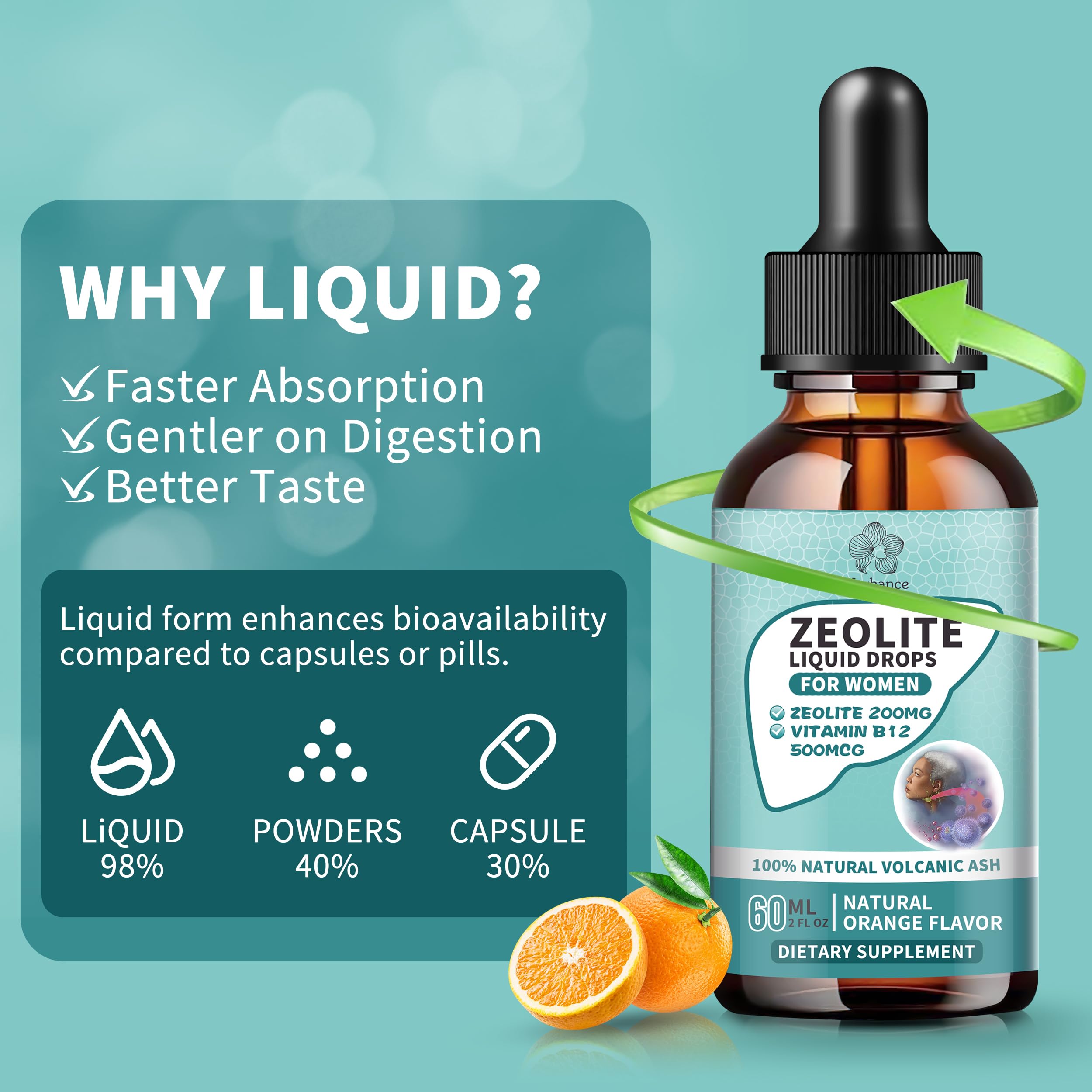 Zeolite Drops for Women,Adults and Kids- Clinoptilolite Zeolite Liquid Drops with Vitamin B12 & D3 - Heavy Metal Support, Immune Health, Natural Metabolism, Energy & Clear Skin - 30 Day Vegan Supply Herbance buy australia supplements