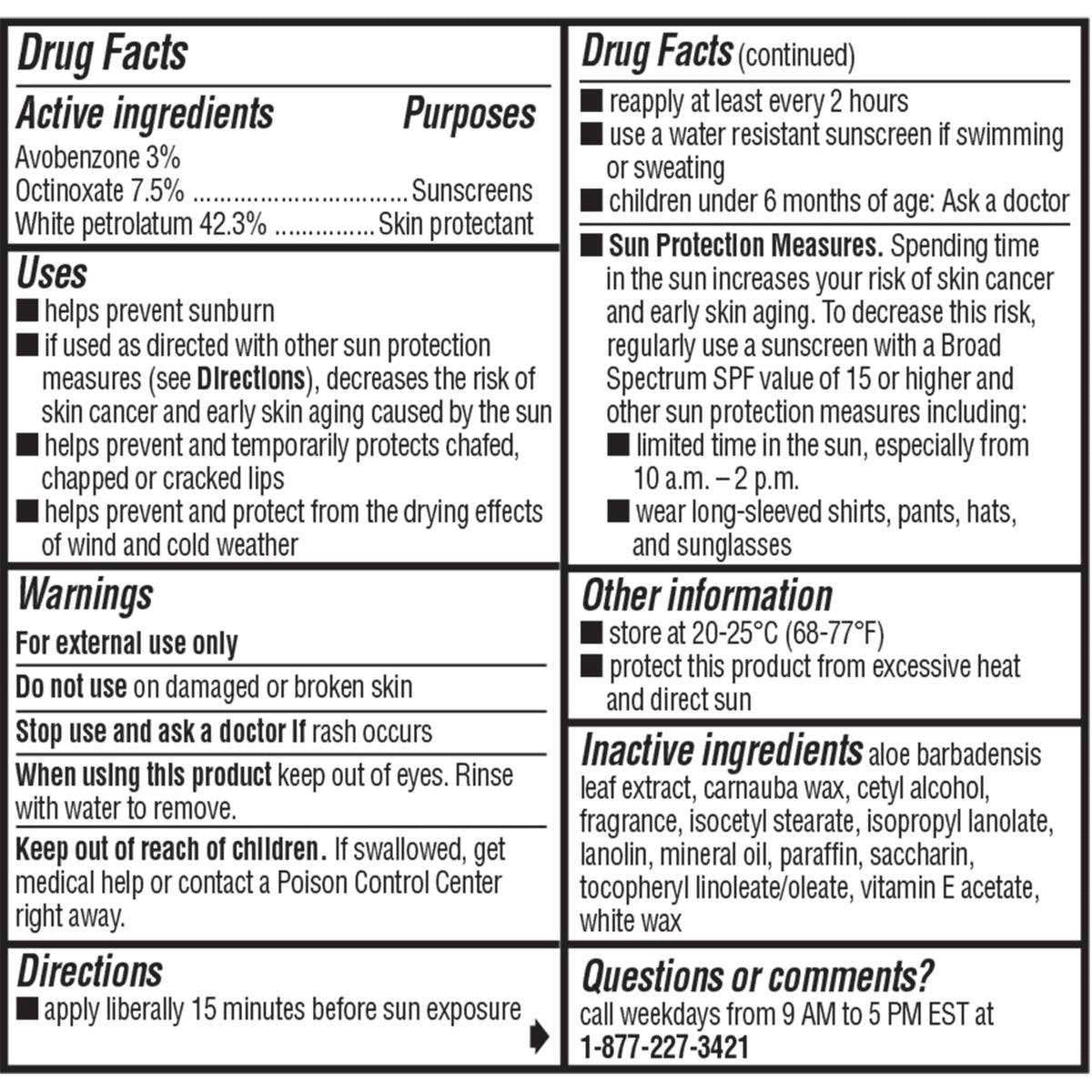 ChapStick Moisturizer Original Lip Balm Tubes, SPF 15 and Skin Protectant - 0.15 Oz, 3 Count (Pack of 1) ChapStick