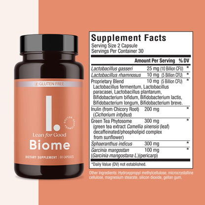 LEANFORGOOD Biome, 9-Strain Probiotic Formula, Supports a Balanced Gut Microbiome, Powerful Gut Probiotics LEANFORGOOD