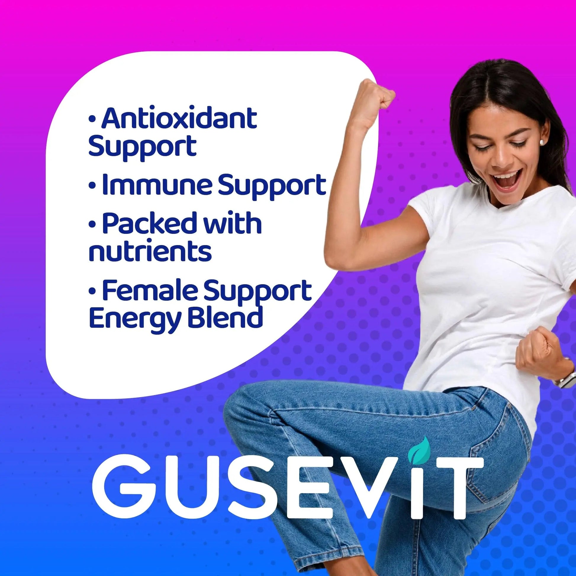 Gusevit 37-in-1 Women's Multivitamin for Immune & Stress Support, Energy Booster, Bone & Skin Health & Hair Growth | Gusevit buy australia supplements