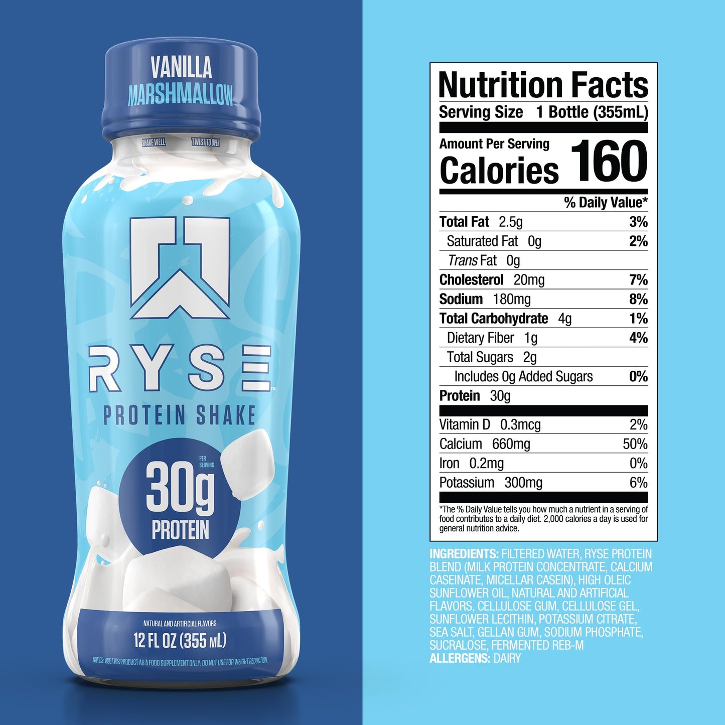 RYSE Protein Shake - Fudgsicle The Original Fudge Pop - 30g Protein Ready to Drink - 160 Calories, Zero Added Sugar, Gluten Free - Smooth & Delicious Nostalgic Flavors - 12 Fl Oz (12 Pack)