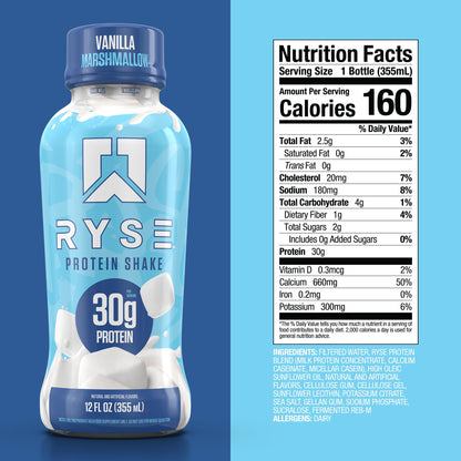 RYSE Protein Shake - Fudgsicle The Original Fudge Pop - 30g Protein Ready to Drink - 160 Calories, Zero Added Sugar, Gluten Free - Smooth & Delicious Nostalgic Flavors - 12 Fl Oz (12 Pack)