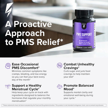 Inno Complete PMS Support - PMS Support Supplement for Women with Chasteberry, Vitamin B6, & Calcium for Women for Period Relief, Cramp Relief, Mood and Cycle Balance (28 Capsules)
