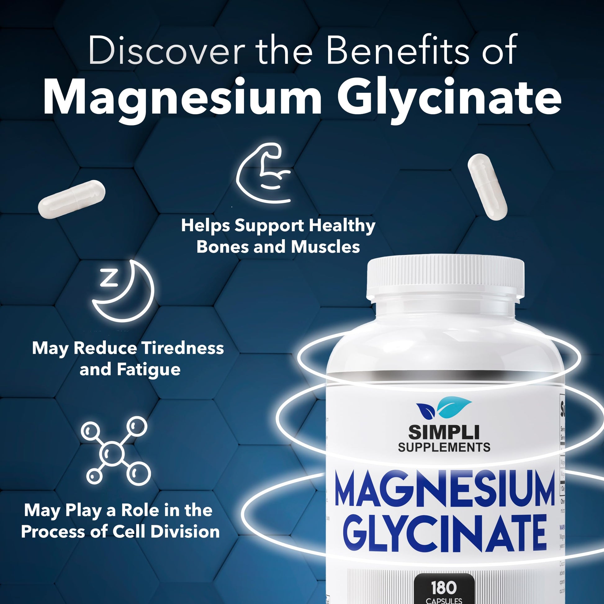 Magnesium Glycinate 400mg per Serving – High Absorption – Gentle on Stomach – Supports Sleep, Relaxation, Muscle, Bone & Immune Health – Non-GMO, Vegan, 180 Capsules Simpli Supplements buy australia supplements