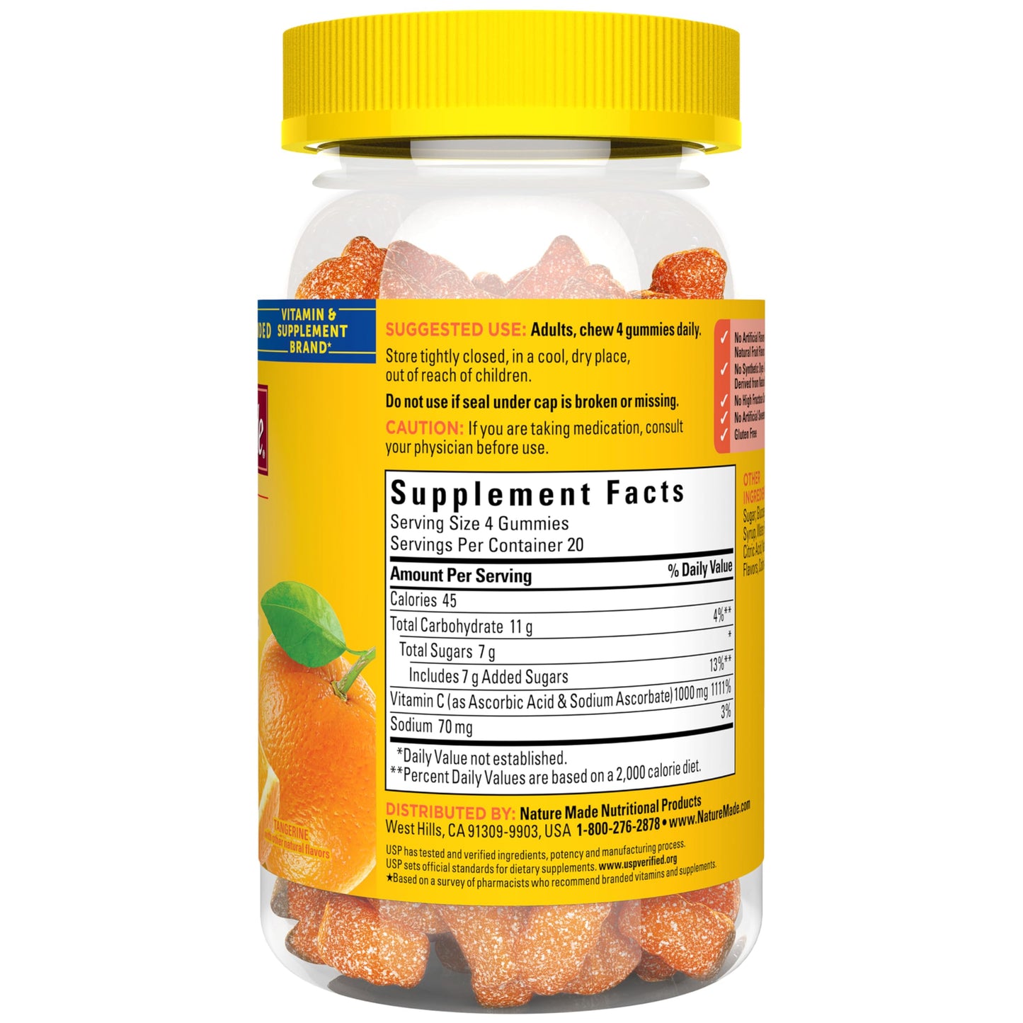 Nature Made Maximum Strength Dosage Vitamin C 1000mg per Serving, Immune Support Vitamin C Gummies for Adults, 80 Gummies, 20 Day Supply Nature Made