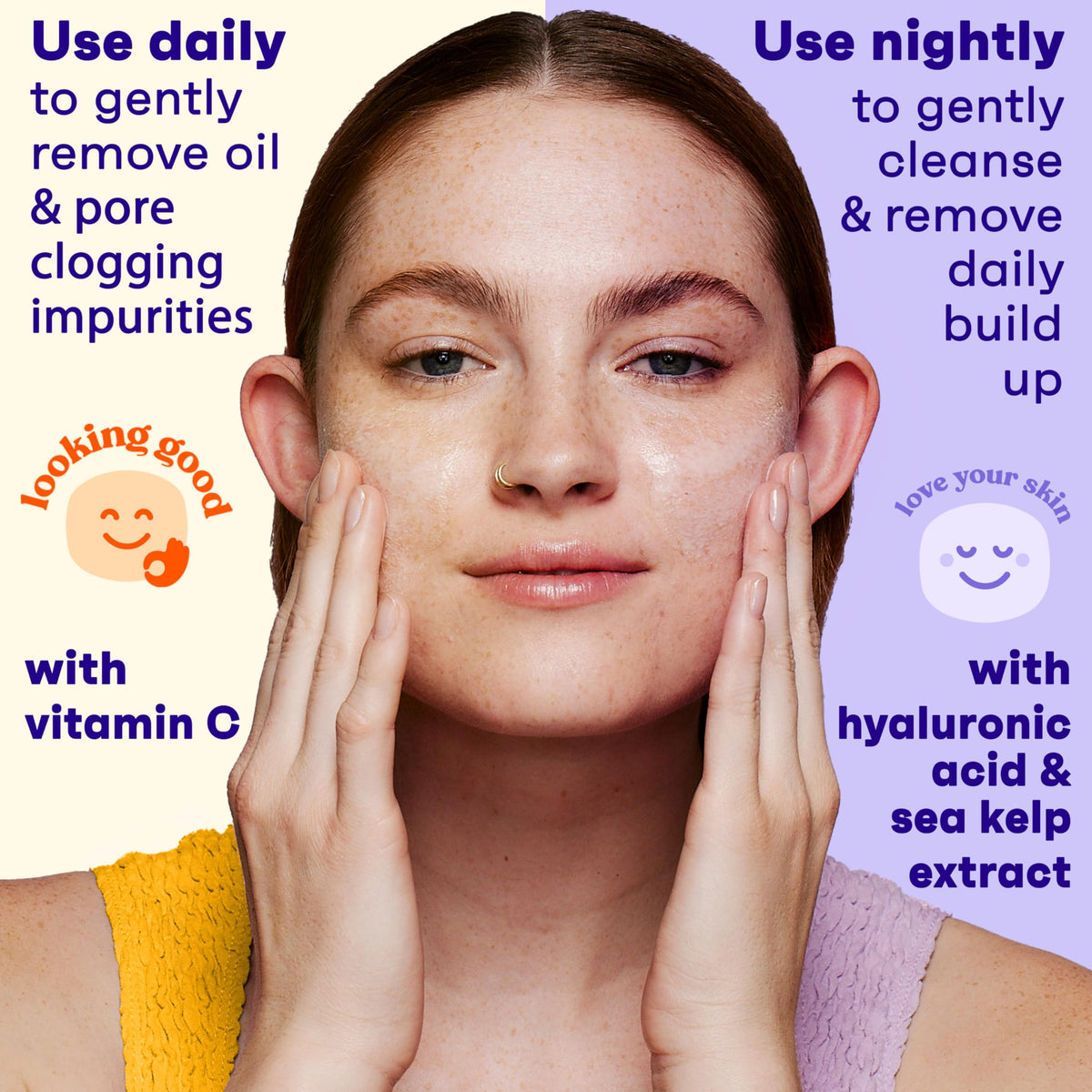 Clean & Clear 2-Pack Oil-Free Facial Cleansers with Citrus Scent, Morning Burst and Night Relaxing, 16 oz Clean & Clear