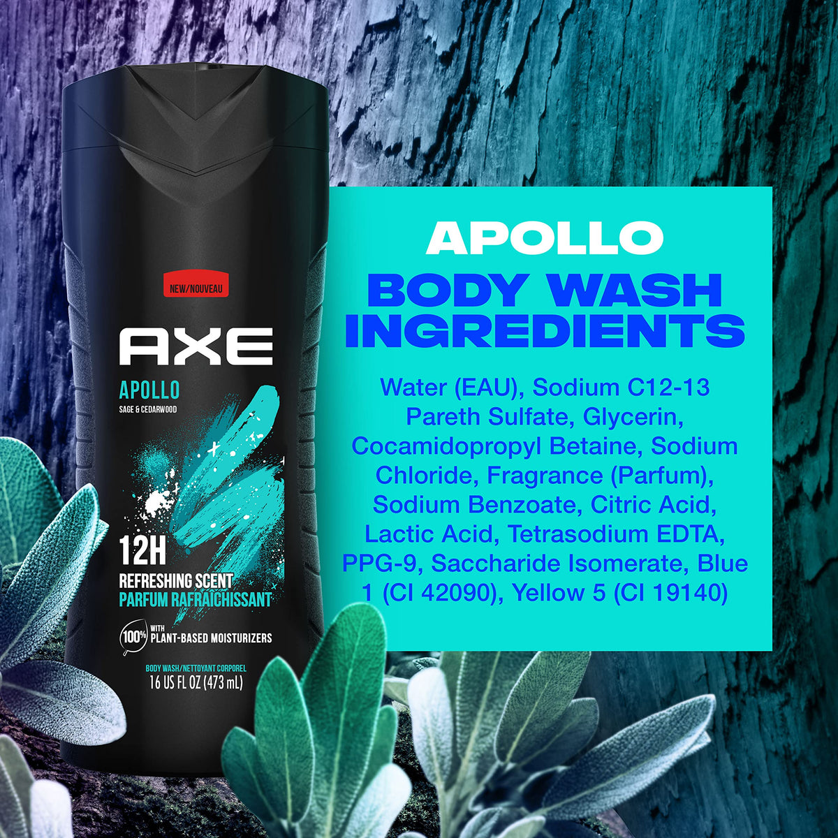 AXE Sage & Cedarwood Body Wash Apollo 4 Count 16 fl oz AXE