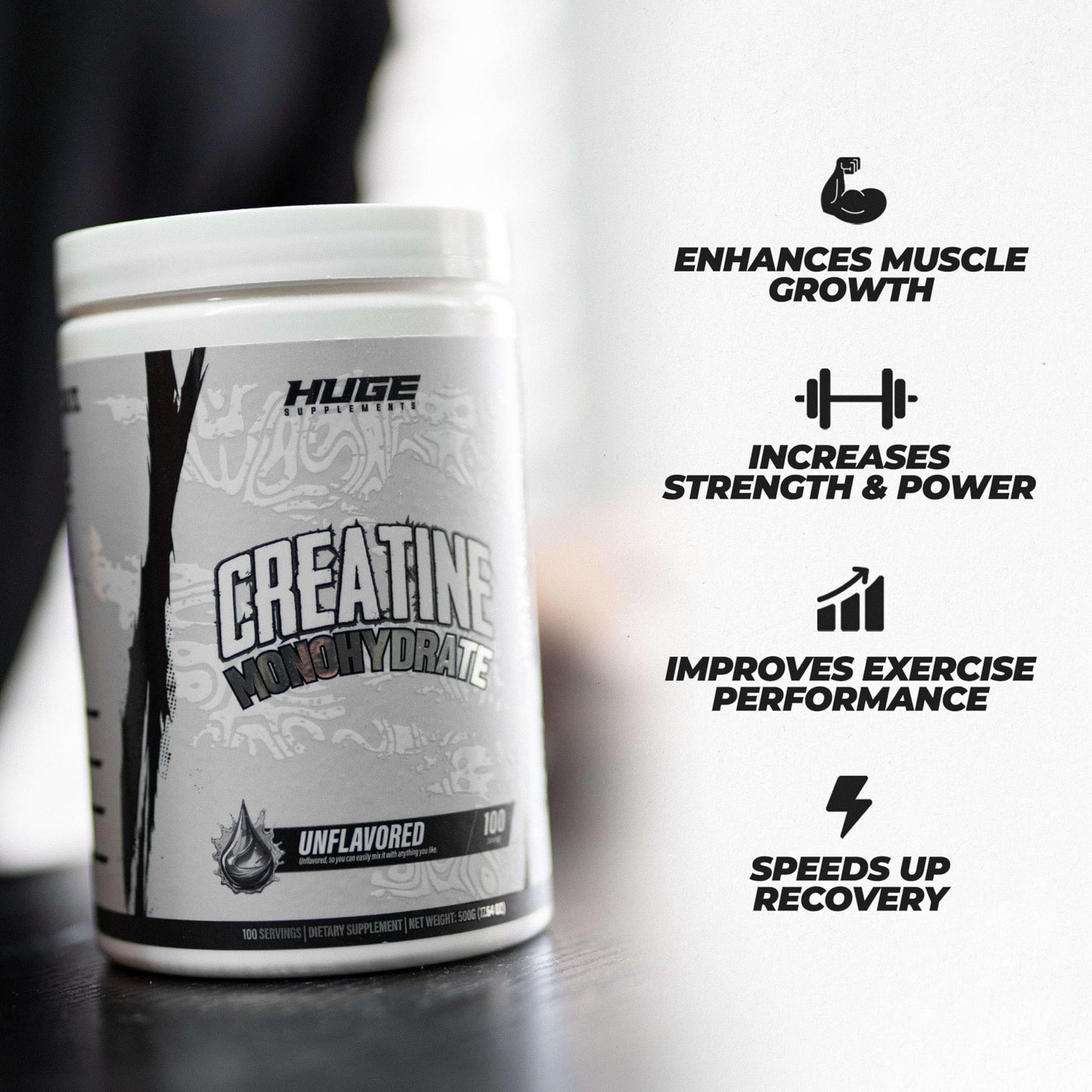 Pure Micronized Creatine Monohydrate Powder - Third Party Tested, 500 Grams, Micronized for Optimal Absorption, Clinically Dosed, No Additives, Unflavored & Easy to Mix (100 Servings)