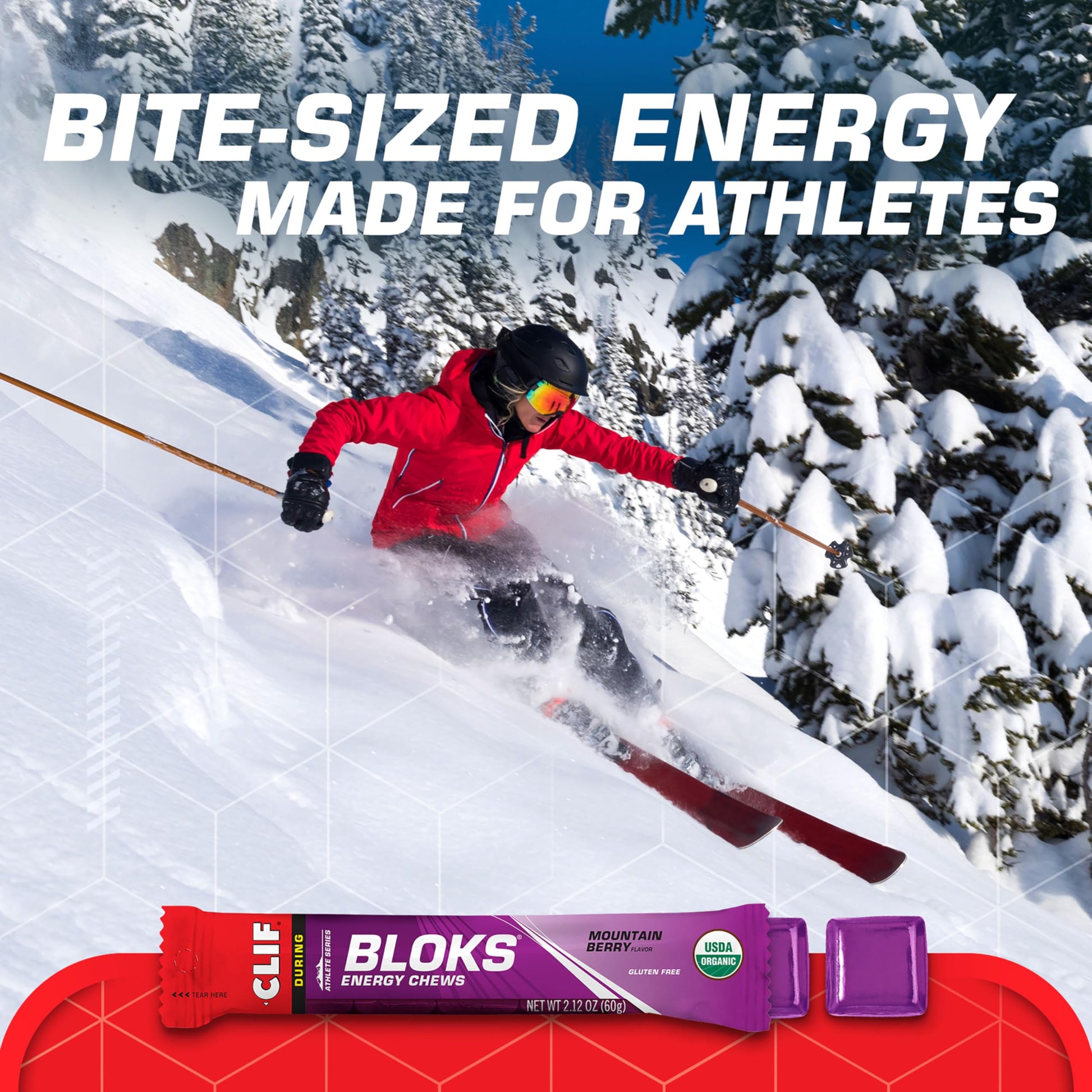 CLIF BLOKS - Mountain Berry Flavor - Energy Chews - Non-GMO - Plant Based - Fast Fuel for Cycling and Running - Quick Carbohydrates and Electrolytes - 2.12 oz. (18 Count) CLIF Bar buy australia supplements