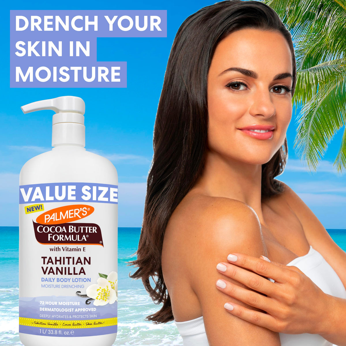 Palmer's Tahitian Vanilla Body Lotion with Cocoa Butter (33.8 Fl Oz) Palmer's