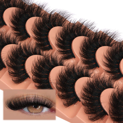 Mink Lashes Full Volume False Eyelashes 18mm Dramatic Faux Mink Eyelashes Natural Look Cat Eye Volume Eye Lashes Multipack by Focipeysa Focipeysa