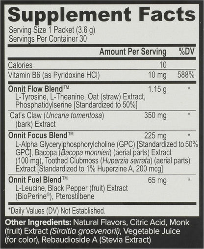 Onnit Labs Alpha Brain Instant Peach, 0.13 OZ