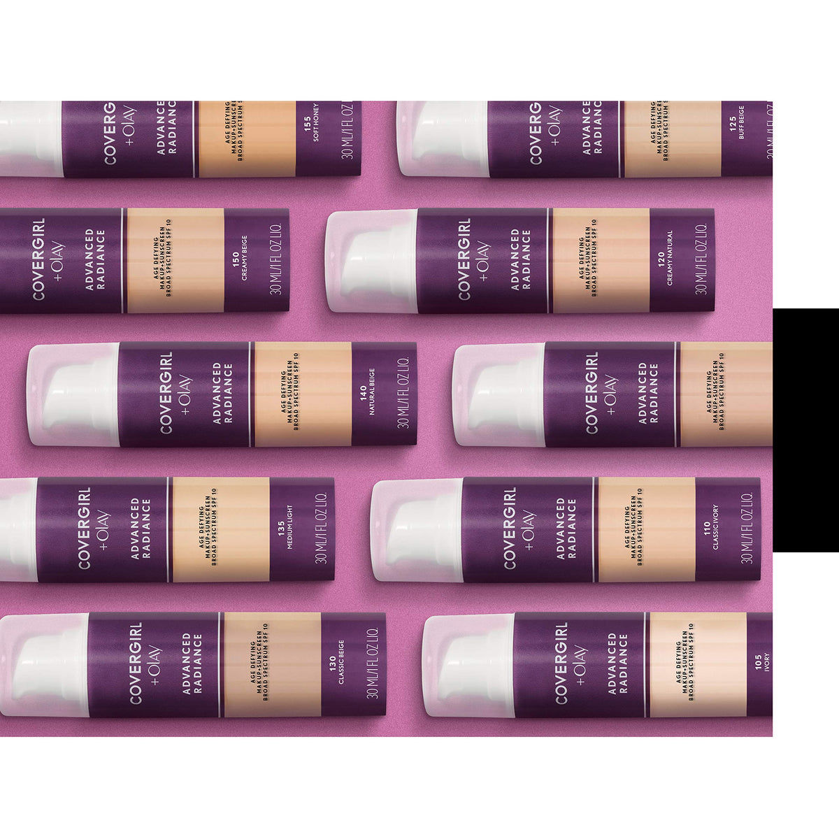 COVERGIRL Advanced Radiance Age-Defying Liquid Foundation Makeup | Anti-Aging, Age-Defying Formula, Buildable Coverage (Packaging May Vary) | 110 Classic Ivory | 1 fl oz (Pack of 1) COVERGIRL