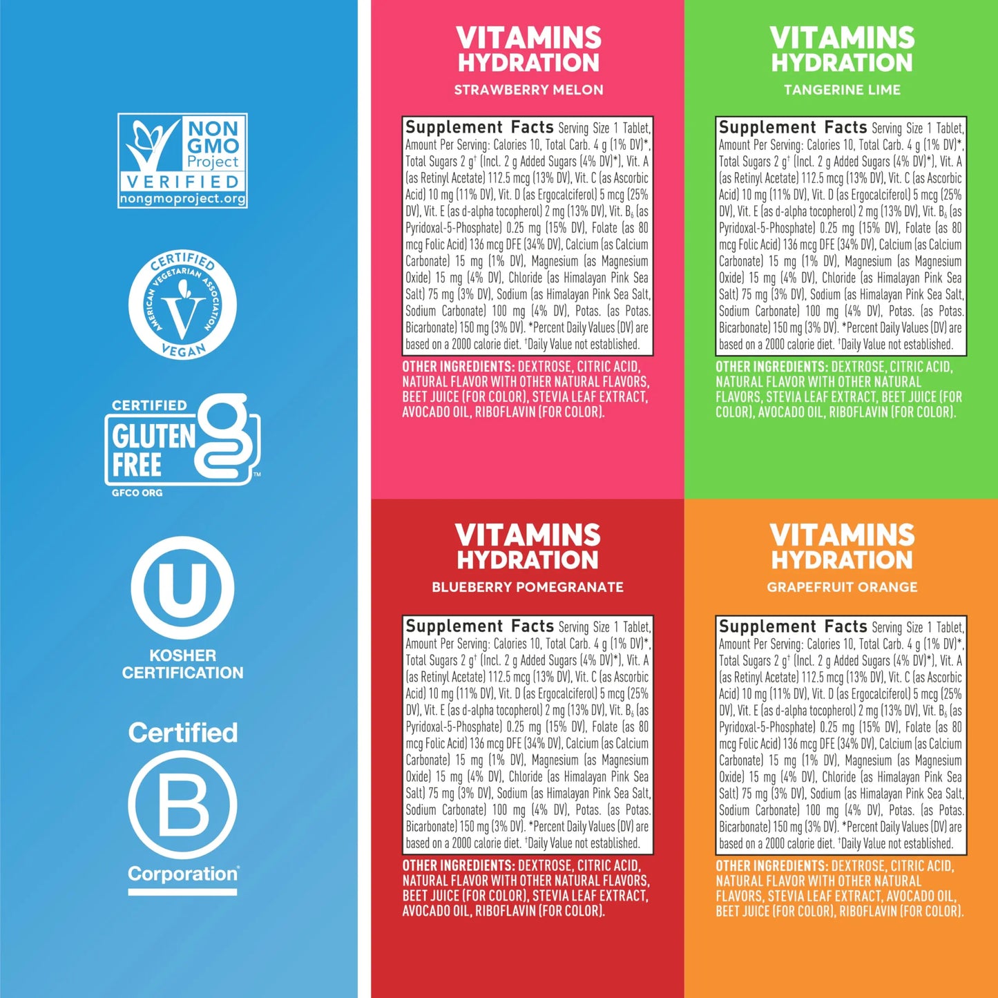 Nuun Vitamins Electrolyte Tablets with Vitamin D, C, E, A, & B6, Folic Acid, Magnesium & 4 Other Essential Electrolytes, Gluten Free & Vegan Nuun