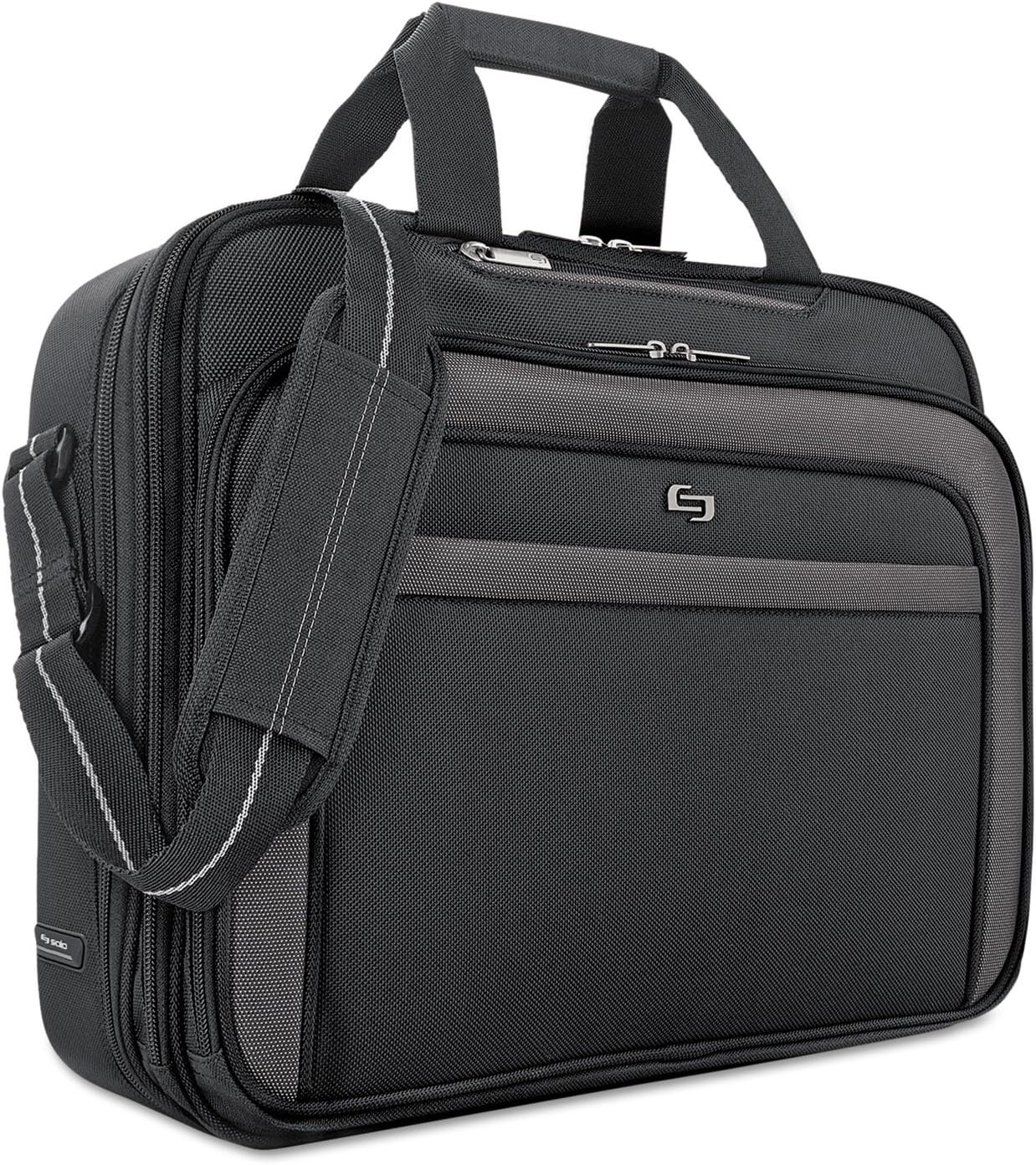 Solo New York Briefcase - Laptop Carrying Bag for Women & Men, Brief for Travel & Work, Front Zippered Pocket, Adjustable Shoulder Strap, Fits 17.3" Computer - Empire, Black Gsupps Australia