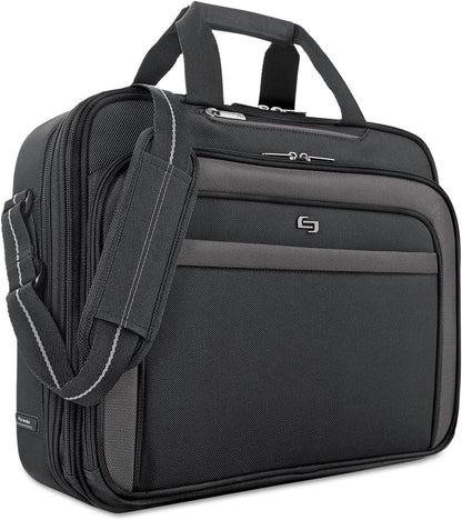 Solo New York Briefcase - Laptop Carrying Bag for Women & Men, Brief for Travel & Work, Front Zippered Pocket, Adjustable Shoulder Strap, Fits 17.3" Computer - Empire, Black Gsupps Australia