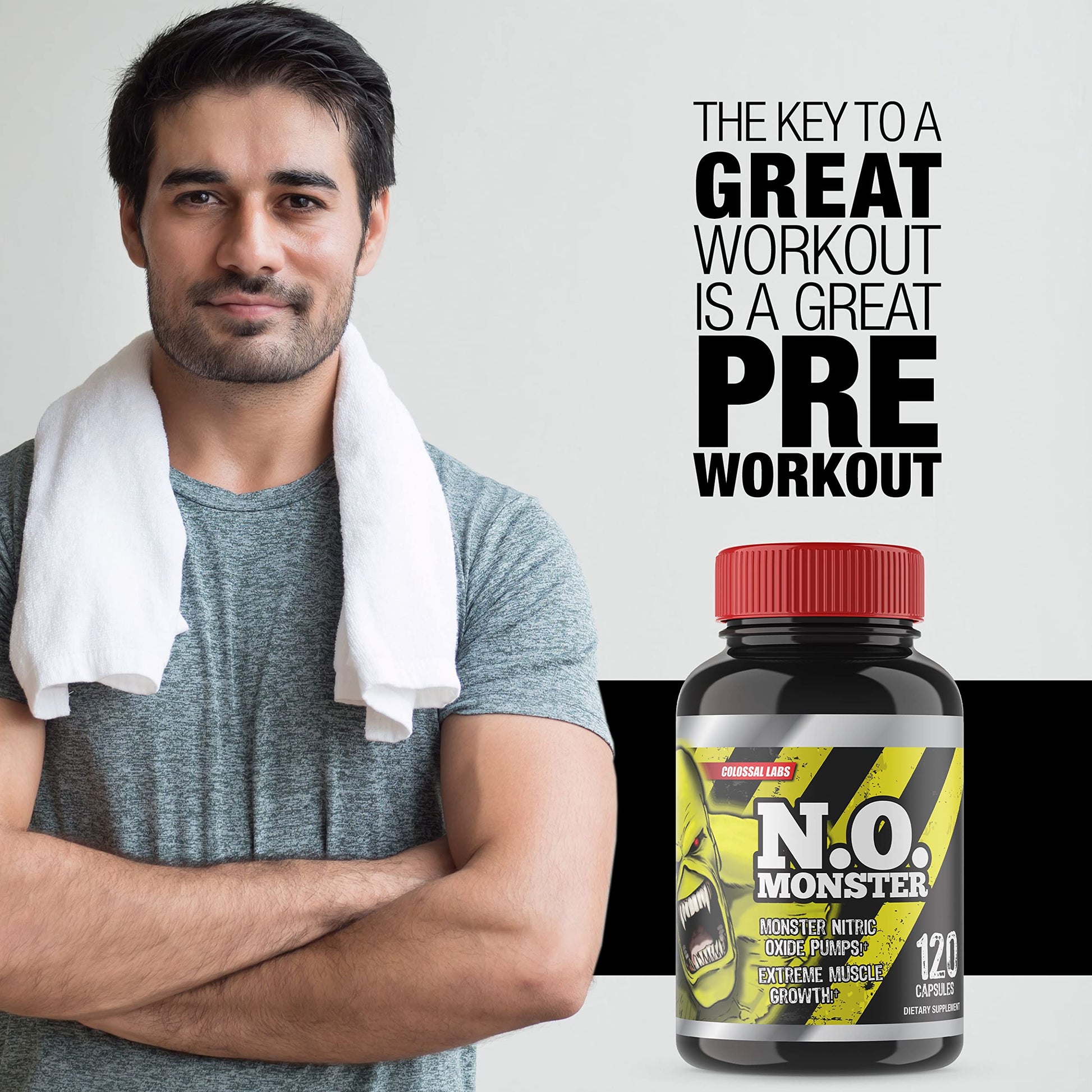 Colossal Labs Nitric Oxide Booster with L-Arginine, Extreme Pumps to Build Strength Goliath Labs buy australia supplements