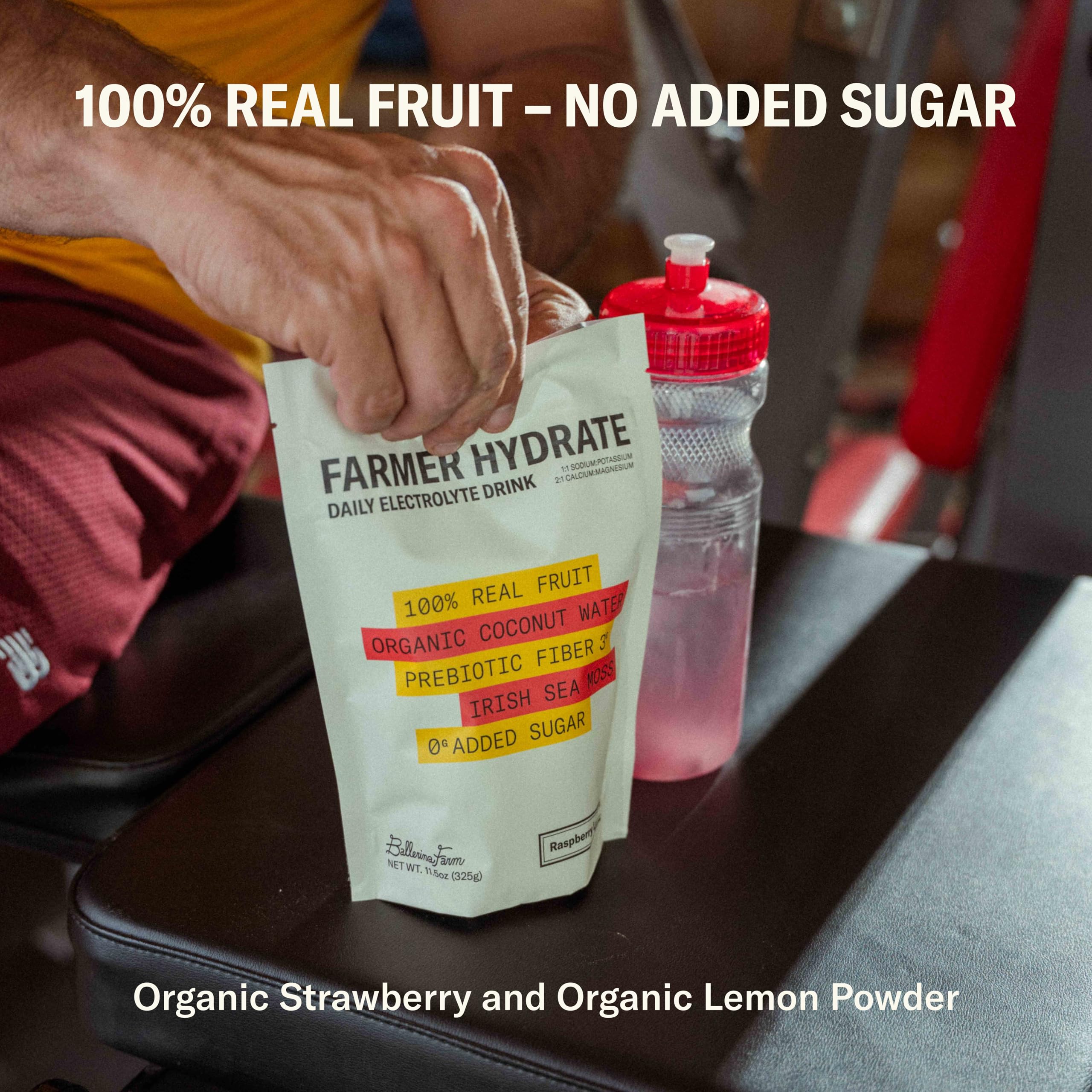 Ballerina Farm Farmer Hydrate, Daily Electrolytes Powder, Raspberry Lemonade, Hydration Drink Mix with Organic Coconut Water, Irish Sea Moss, Sea Salt, Prebiotic Fiber, No Added Sugar, 25 Servings Ballerina Farm buy australia supplements