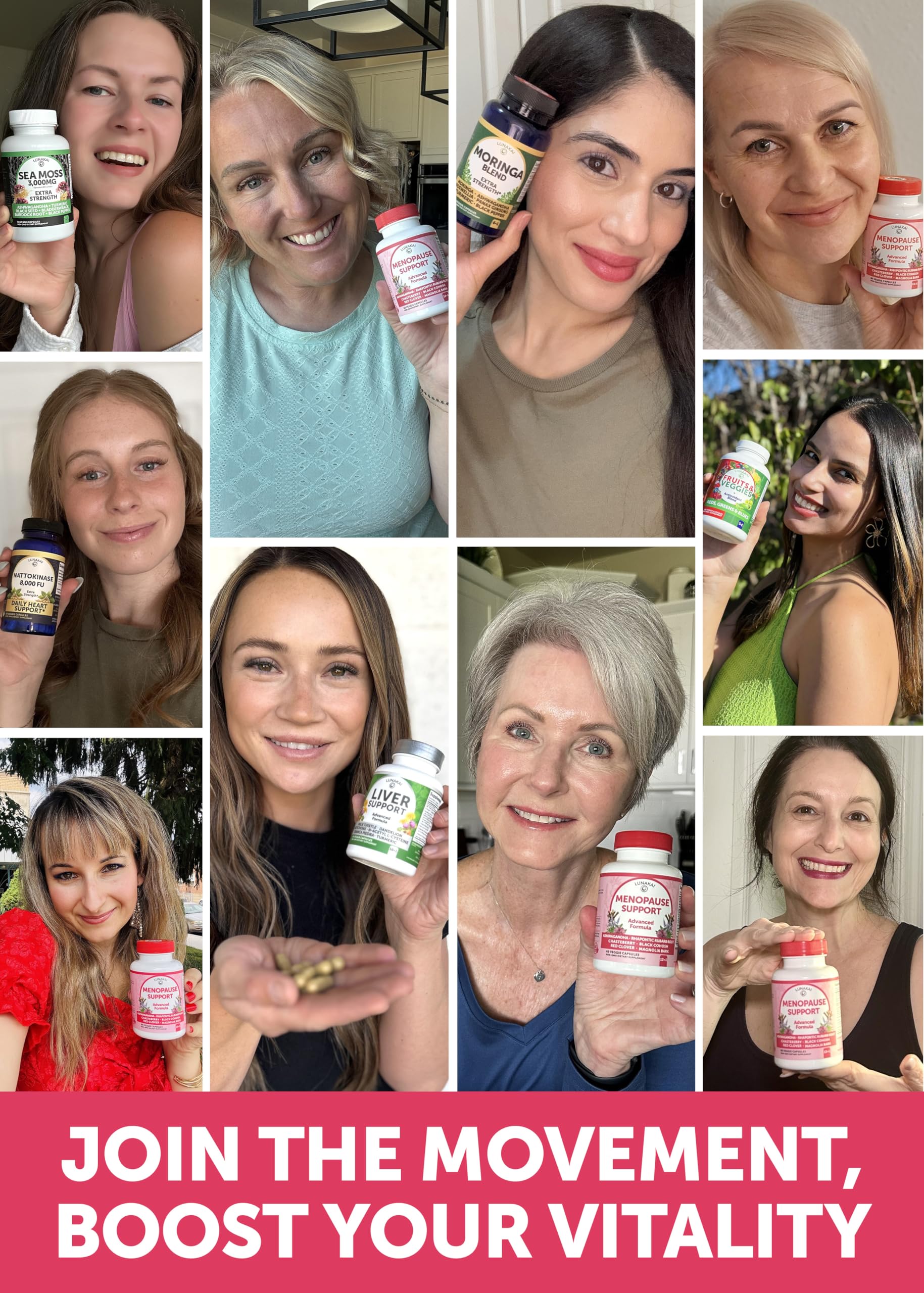 Lunakai USA Made Natural Menopause Supplements for Women – 13-in-1 Menopause Relief for Hot Flashes, Night Sweats, Sleep & Mood Support, 60ct Lunakai buy australia supplements
