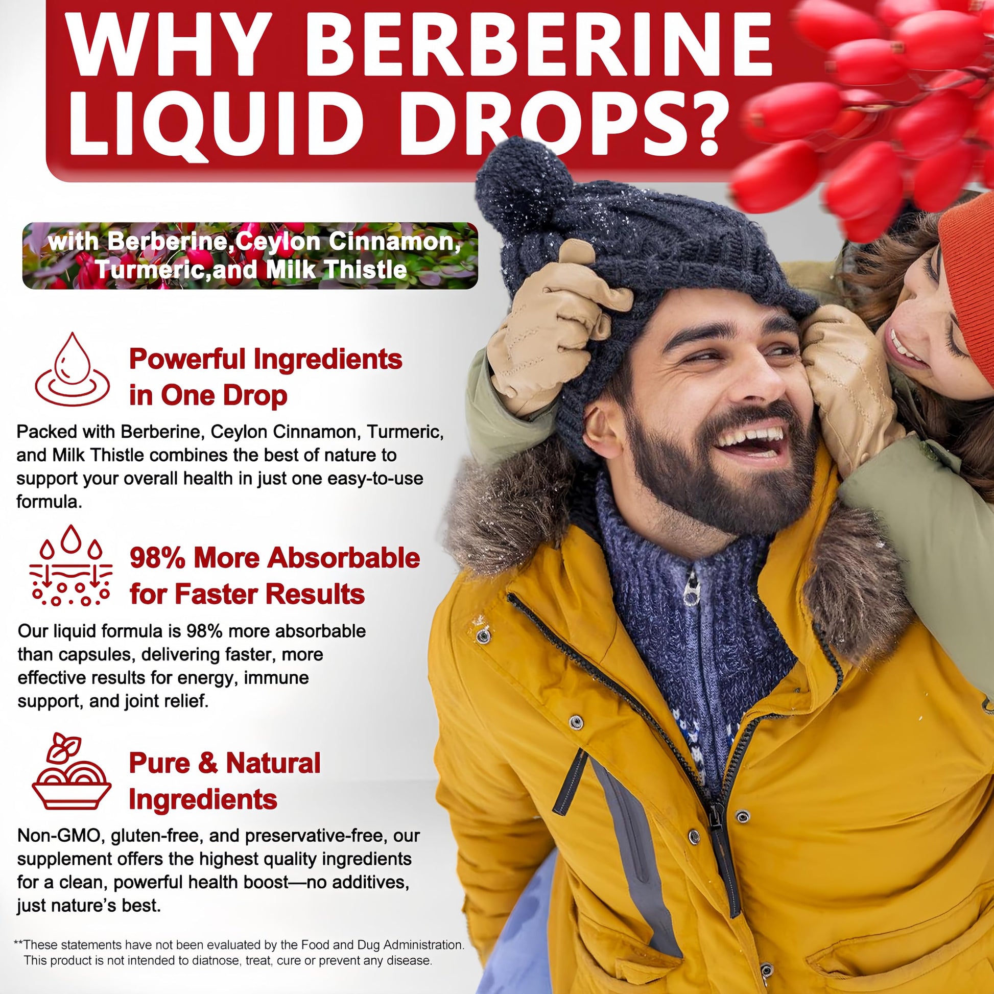 Berberine Drops, High Absorption 6-in-1 Liquid Berberine Supplement with Ceylon Cinnamon Milk Thistle Turmeric, Premium Berberine HCl for Immune Function Metabolic & Digestive Support, 30 Servings Vita letuo buy australia supplements