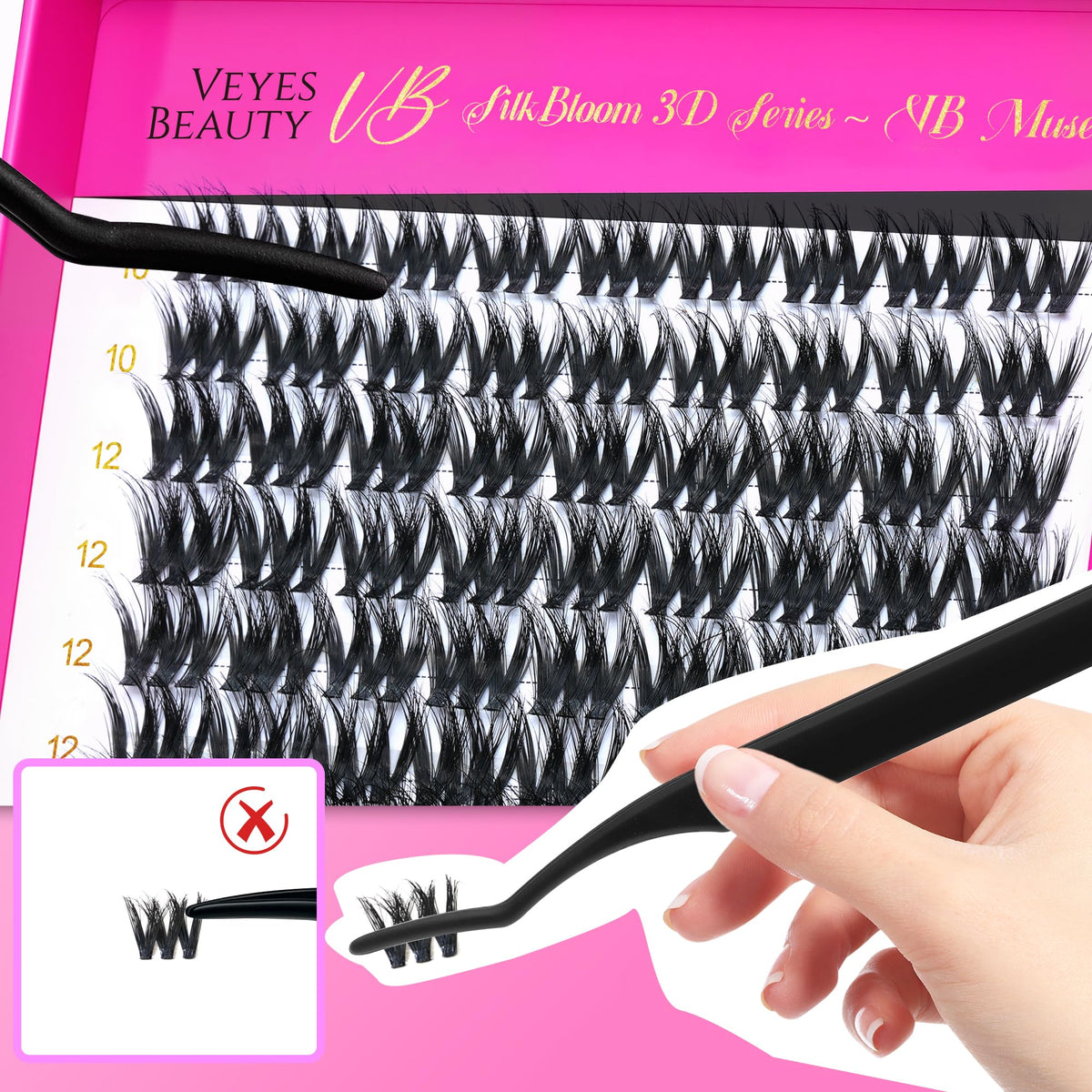 VEYESBEAUTY Lash Clusters Fluffy Individual Eyelash Extensions VBmuse VEYESBEAUTY