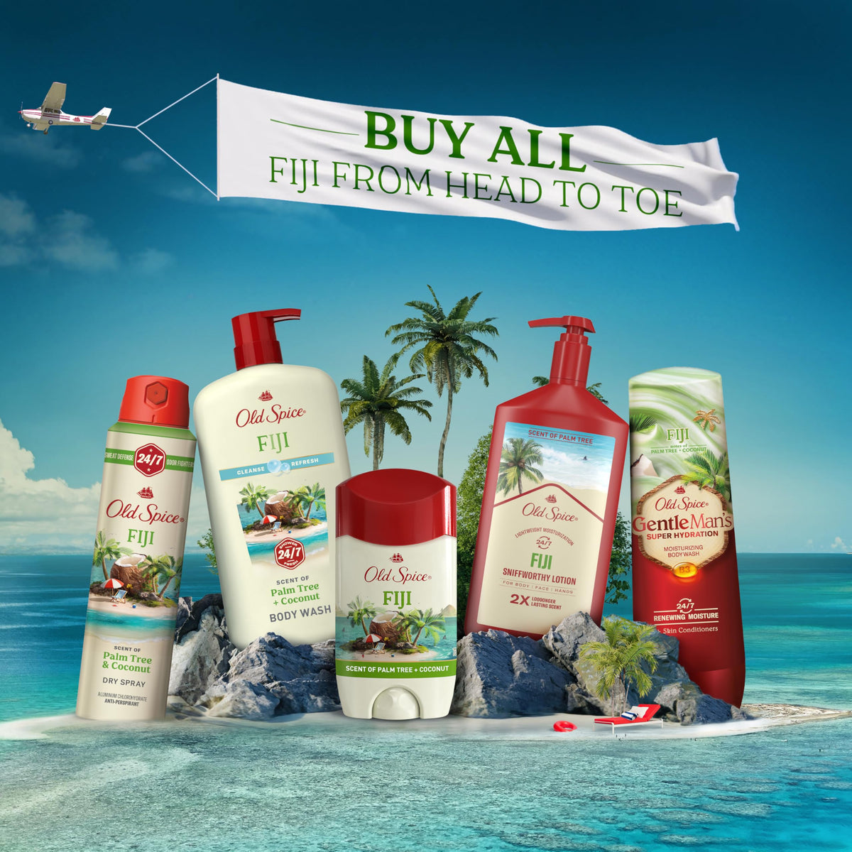 Old Spice Cleansing Body Wash for Men, 24/7 Shower Fresh with Lasting Scent, Cleanse & Refresh, Gentle on Skin, Vitamin B3, Fiji with Palm Tree + Coconut Scent, 25 oz (Pack of 4) Old Spice