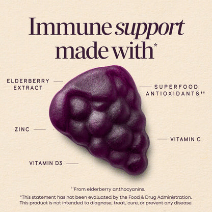 Nature’s Way Sambucus Elderberry Gummies, Immune Support Gummy for Adults & Kids Ages 4+ with Black Elderberry Extract, Vitamin C Nature's Way