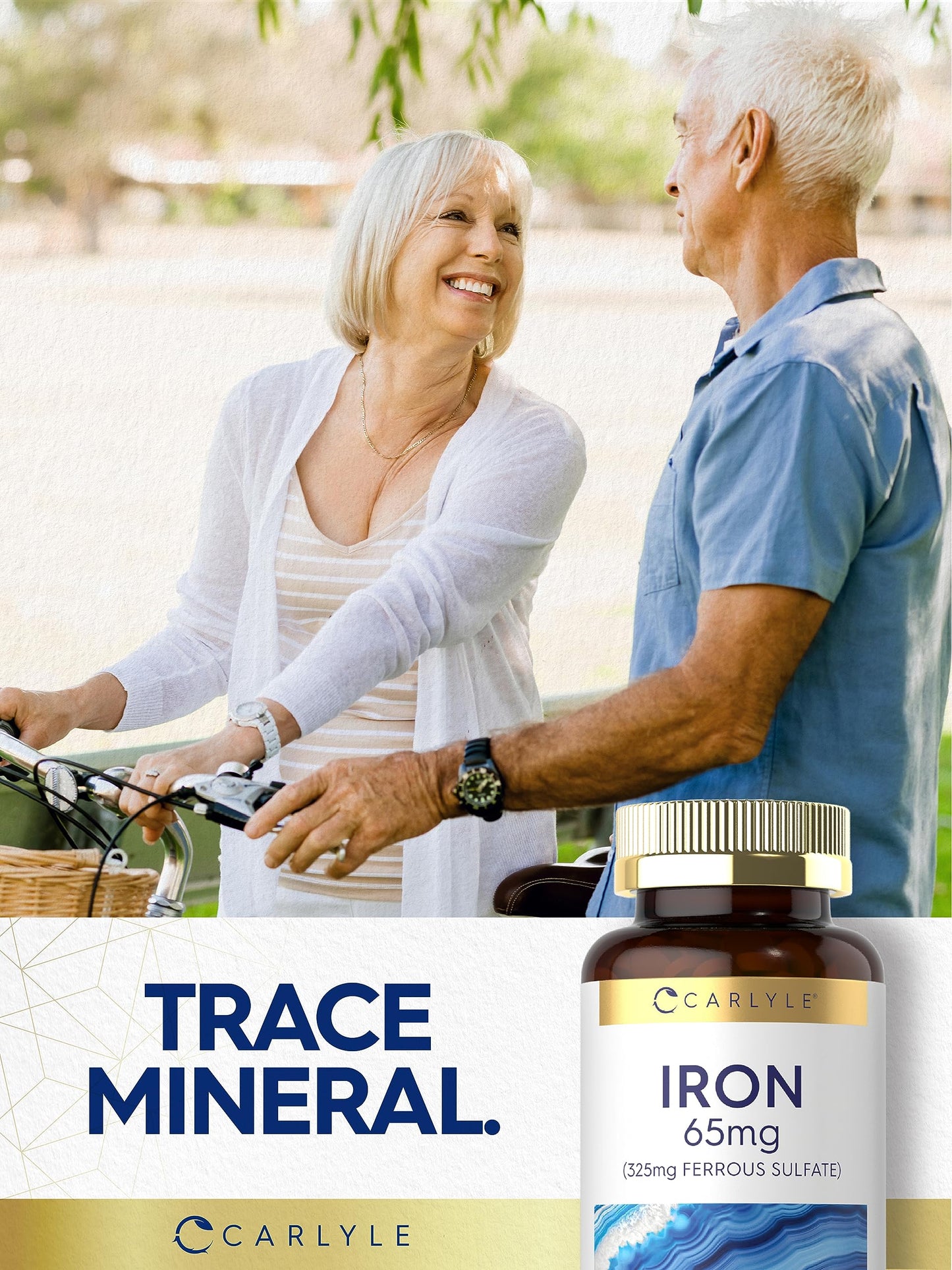 Carlyle Iron Ferrous Sulfate 325mg, 65 mg | 400 Tablets | Non-GMO, Gluten Free, and Vegetarian Supplement | High Potency Carlyle