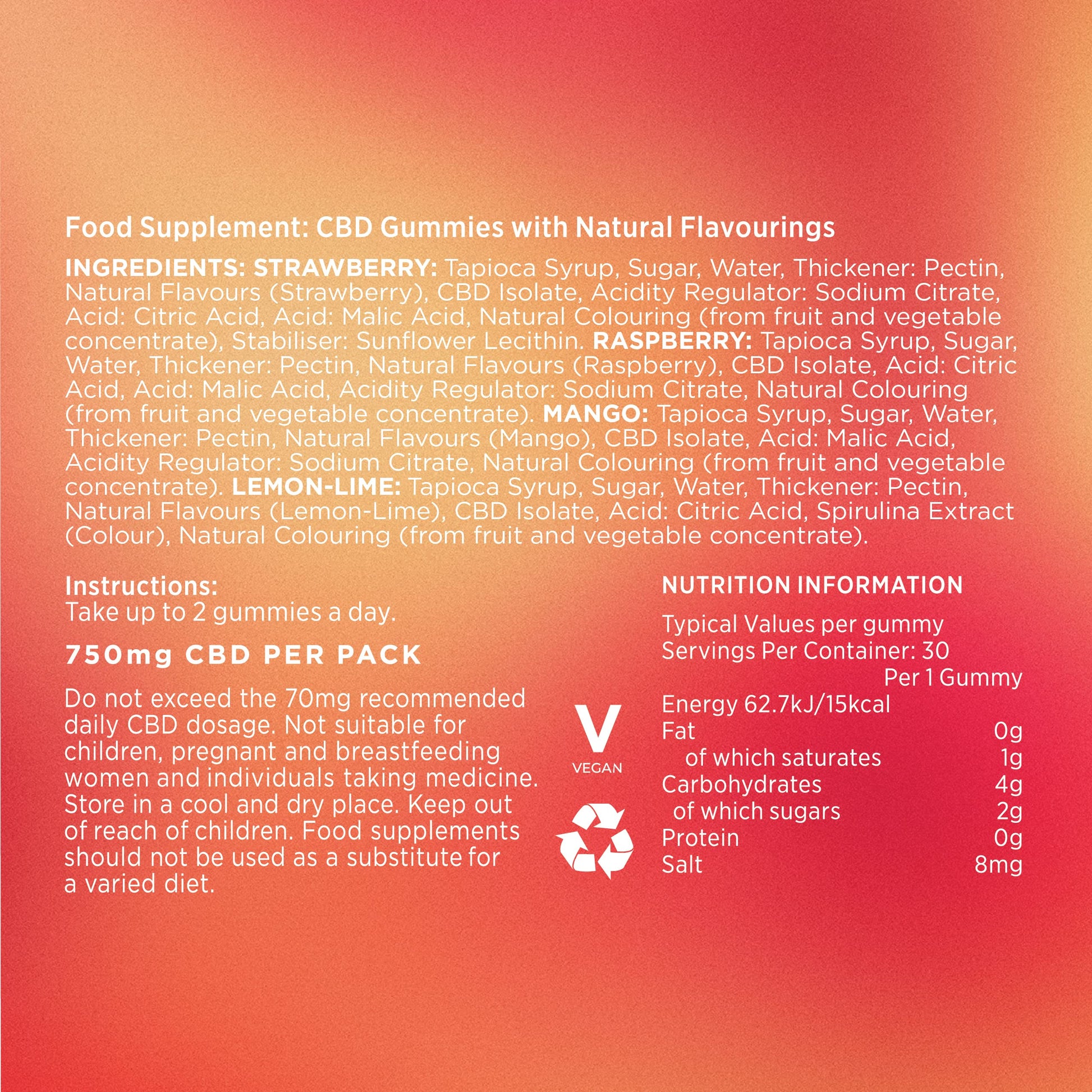 Goodrays - CBD Gummies - High Strength 30 x 25mg Mixed Fruits CBD Edibles Goodrays buy australia supplements