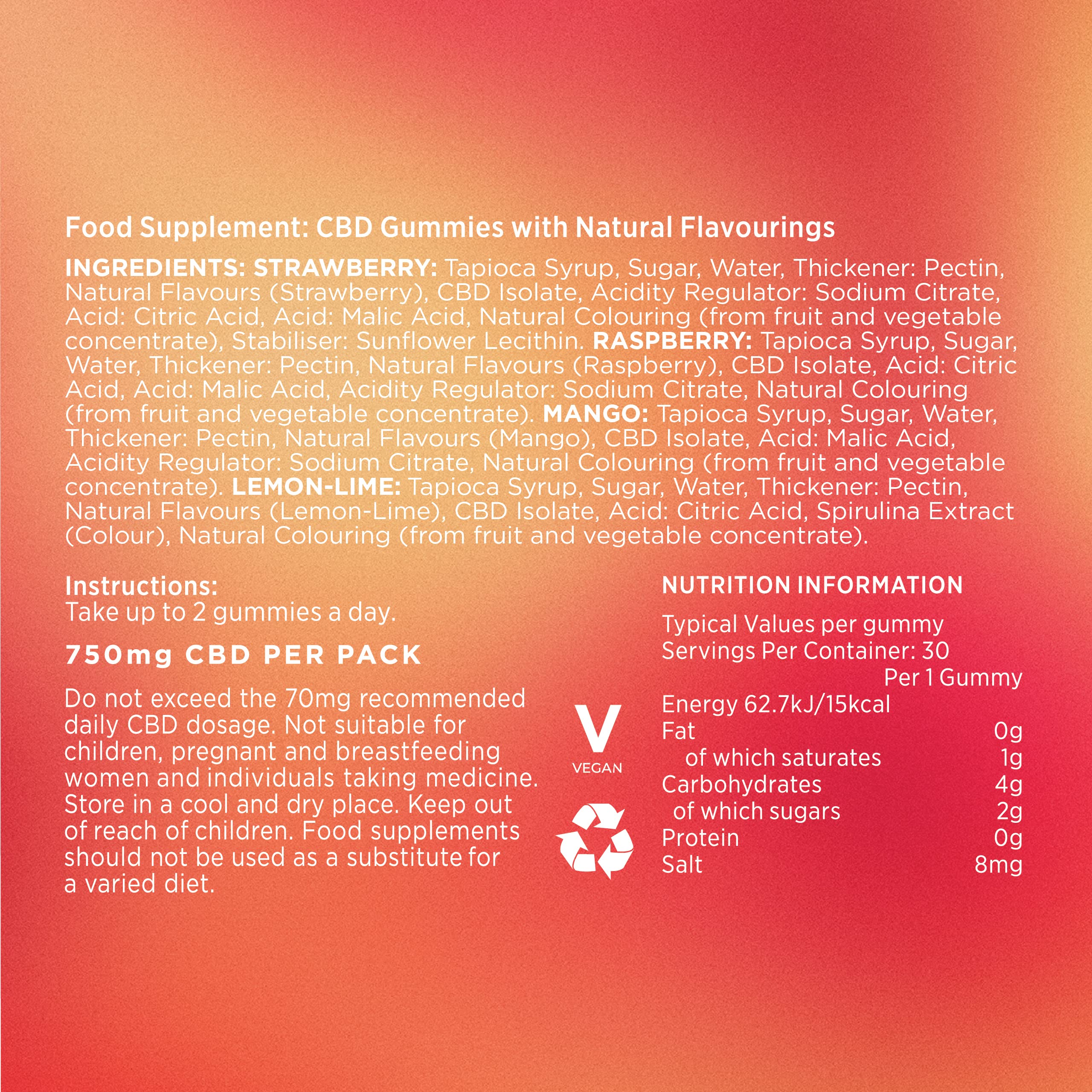 Goodrays - CBD Gummies - High Strength 30 x 25mg Mixed Fruits CBD Edibles Goodrays buy australia supplements