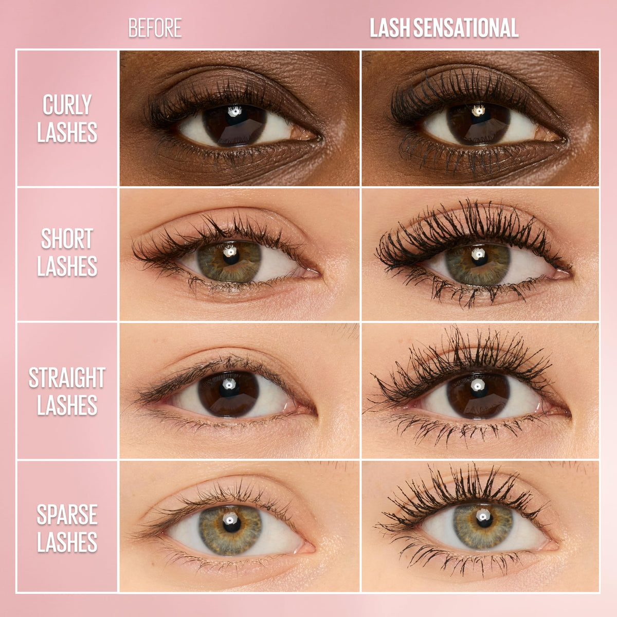 Maybelline Lash Sensational Washable Mascara, Lengthening and Volumizing for a Full Fan Effect, Blackest Black, 1 Count MAYBELLINE