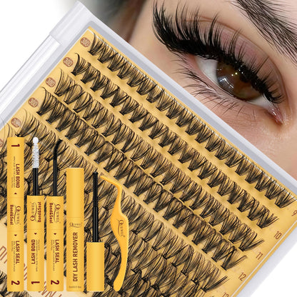 QUEWEL Lash Clusters Kit, 320 Pcs 30D+40D Lash Cluster Eyelash Extensions QUEWEL