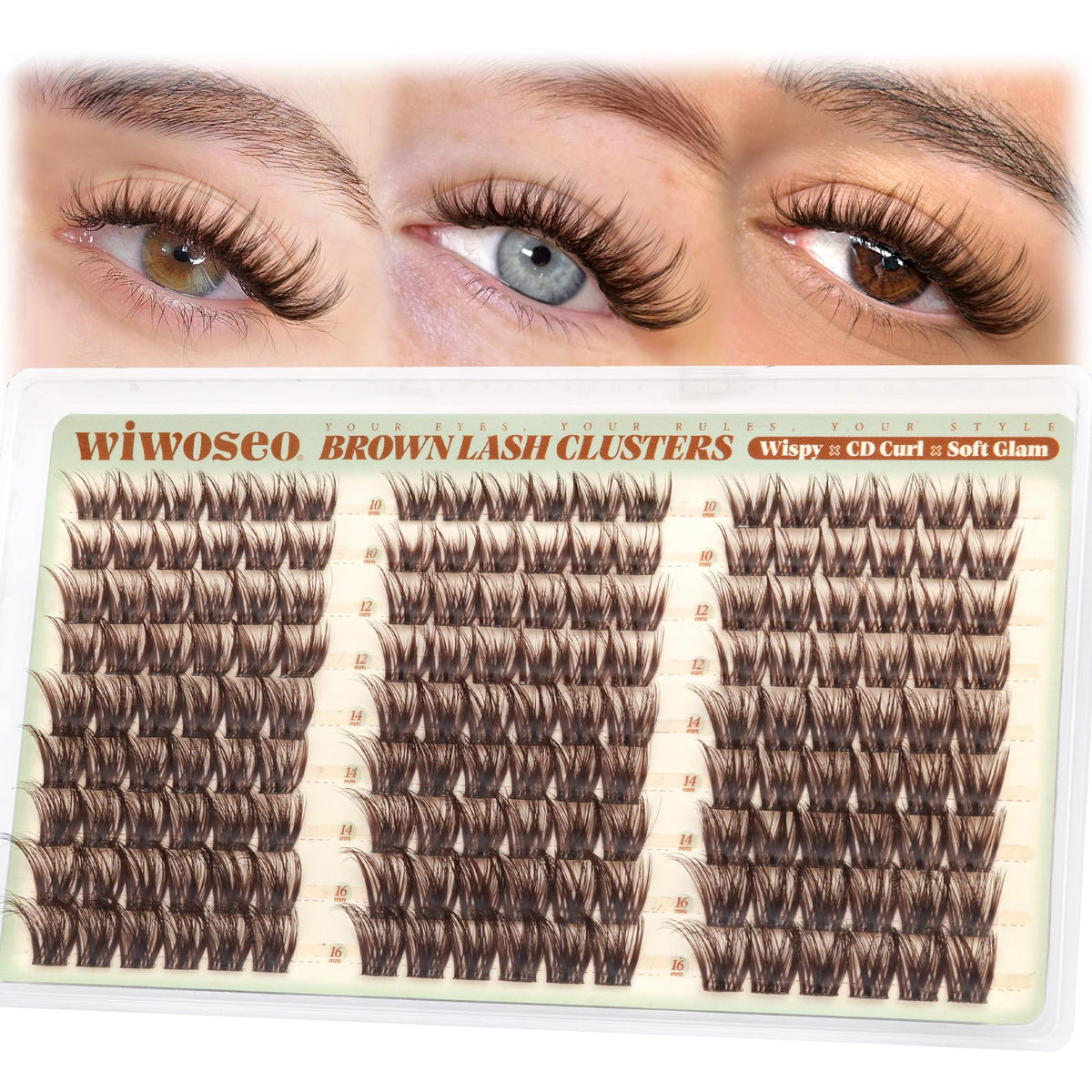 Dark Brown Lash Clusters Wispy Eyelash Clusters Natural Fluffy Lash Cluster wiwoseo