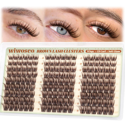 Dark Brown Lash Clusters Wispy Eyelash Clusters Natural Fluffy Lash Cluster wiwoseo