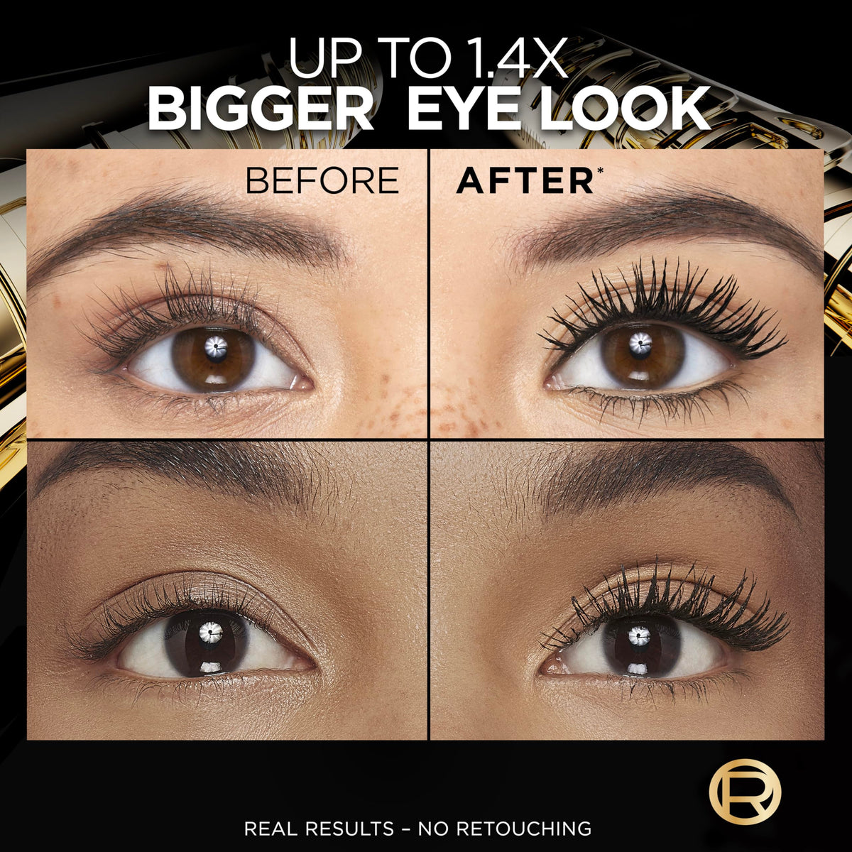 L'Oreal Paris Voluminous Panorama Mascara, Volumizing and Lengthening Mascara, Washable Longwear and Smudge Resistant Make Up, Blackest Black, 0.33 Fl Oz L'Oreal Paris