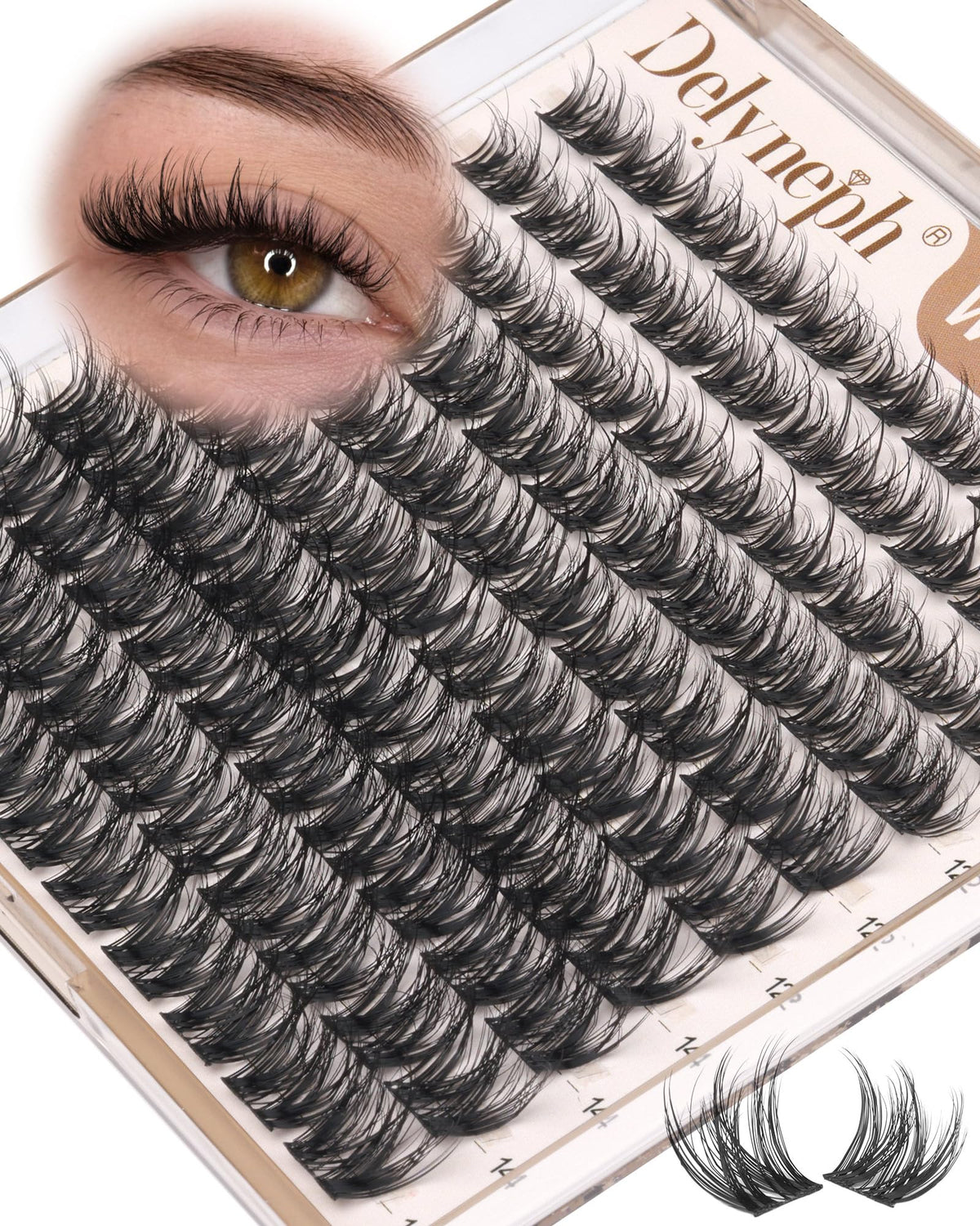 Wispy Lash Clusters Natural Fluffy Eyelash Clusters 10mm 12mm 14mm Short Delyneph