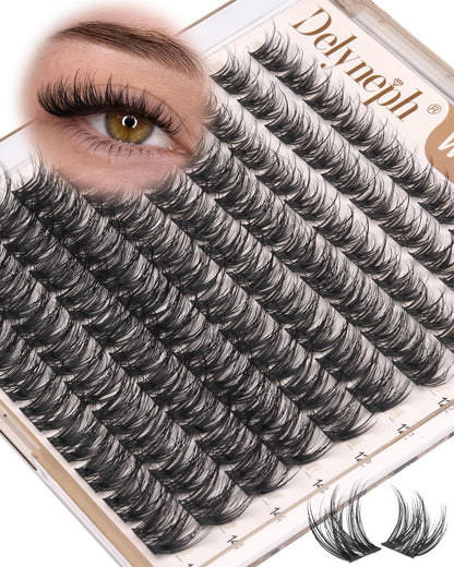 Wispy Lash Clusters Natural Fluffy Eyelash Clusters 10mm 12mm 14mm Short Delyneph