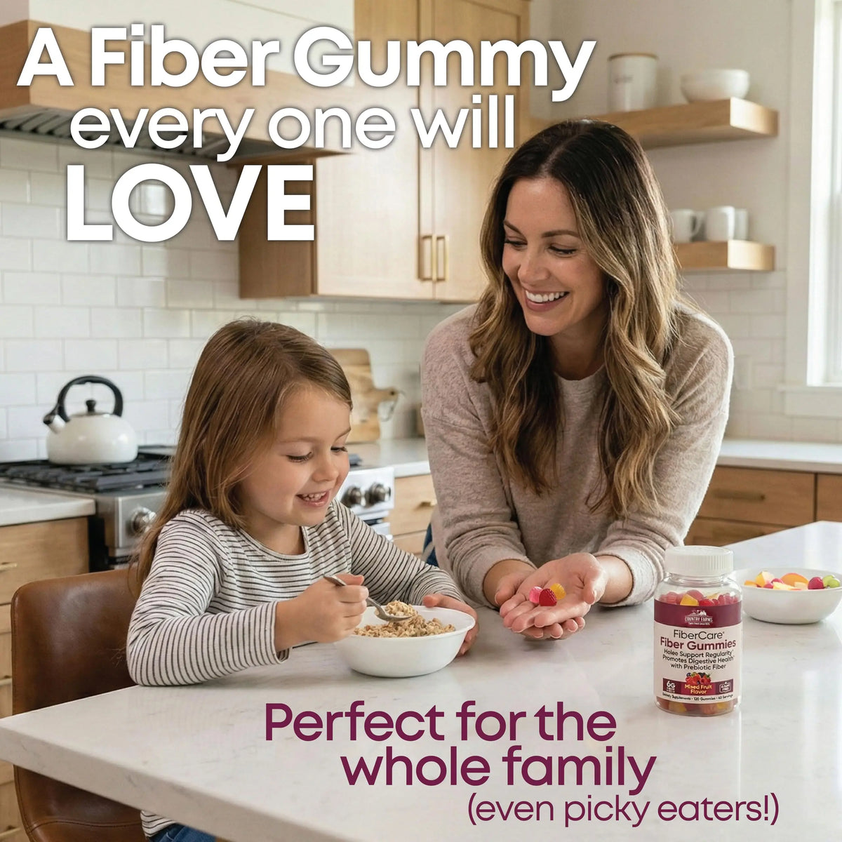 Country Farms Fiber Care Prebiotic Gummies, 6g of Fiber Per Serving, GLP-1 Booster, FOS from Beets, Digestive Health and Bloat, Supports Regularit Country Farms