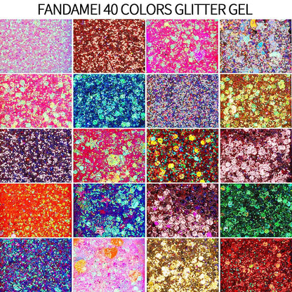 FANDAMEI 40 Colors Face Glitter, Face Paint Glitter Gel - Face Glitter for Women Girls, No Glue Needed, Multi-Purpose Glitter Makeup for Hair Face Body Halloween Rave Carnival Fandamei